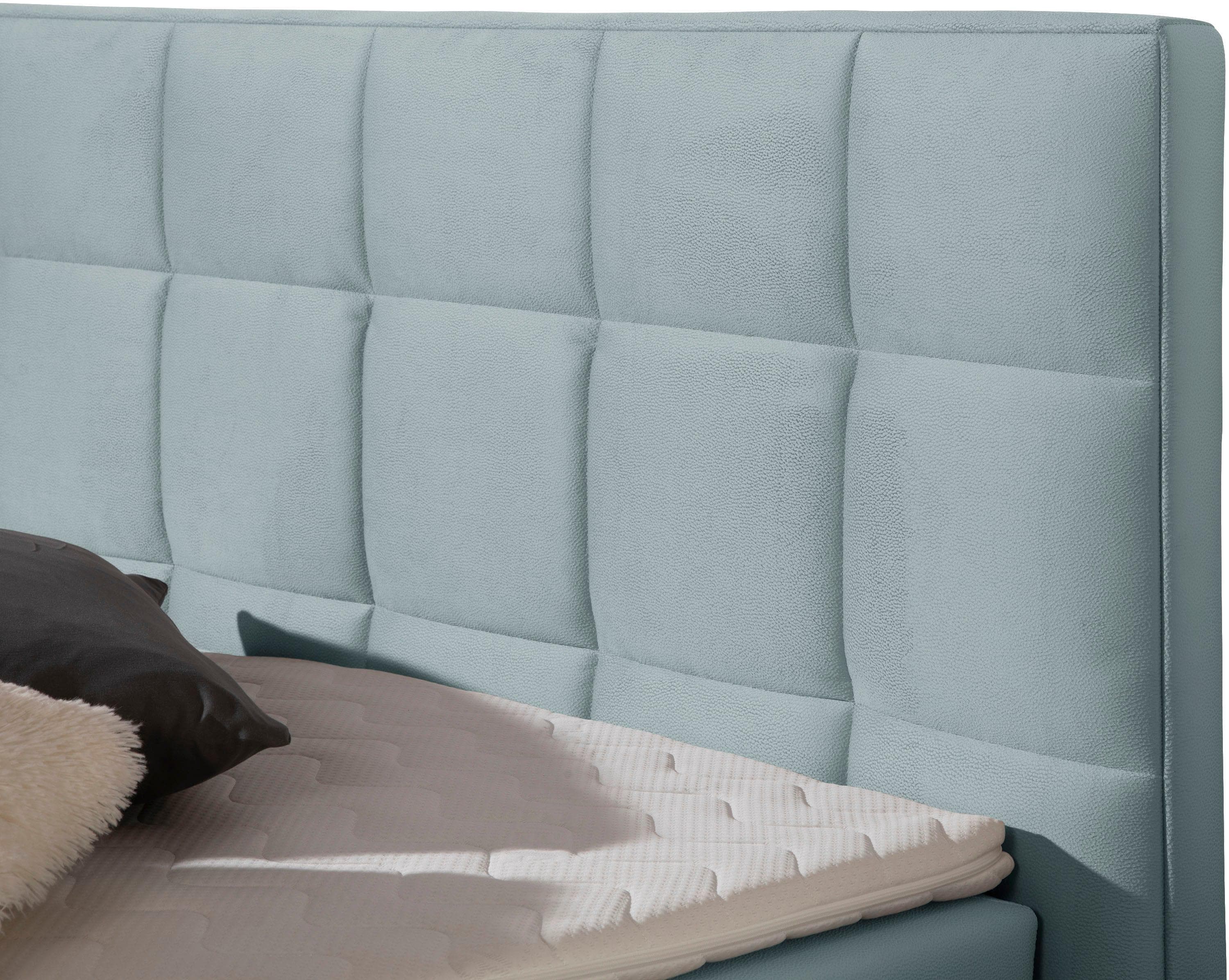Home affaire Boxspringbett Loomis Blau H4 mit Topper