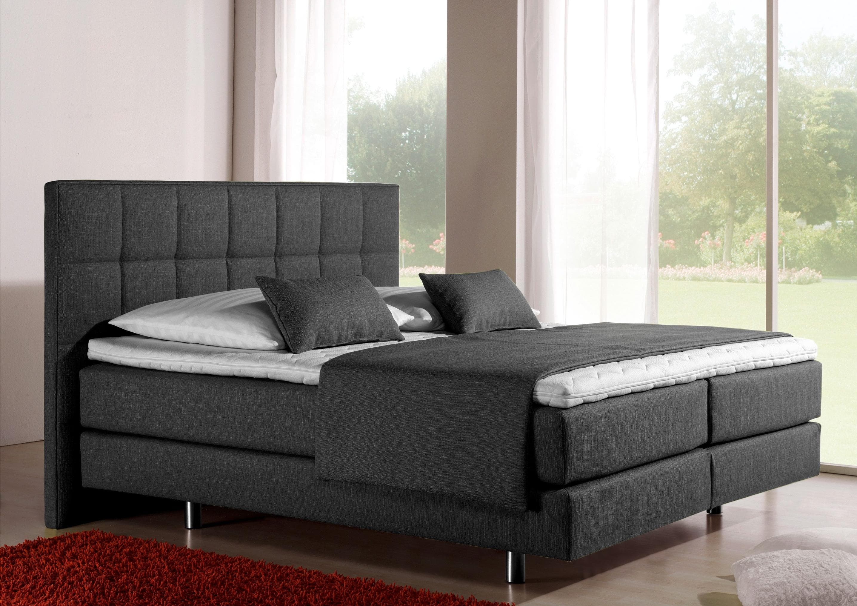 HOME AFFAIRE Boxspringbett Neon Anthrazit 7-Zonen Matratze