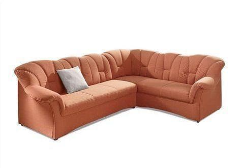DOMO COLLECTION Ecksofa Papenburg L-Form Terrakotta Microfaser