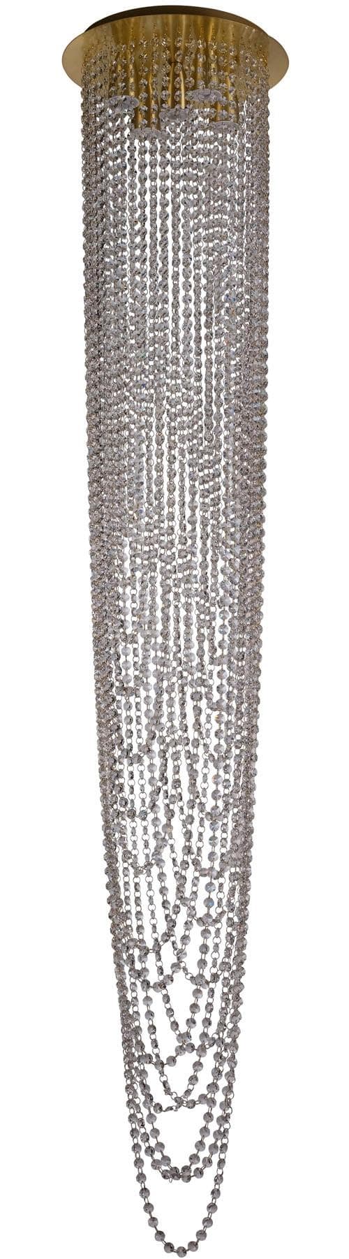 Glamouröse Hängeleuchte aus Metall und Glas