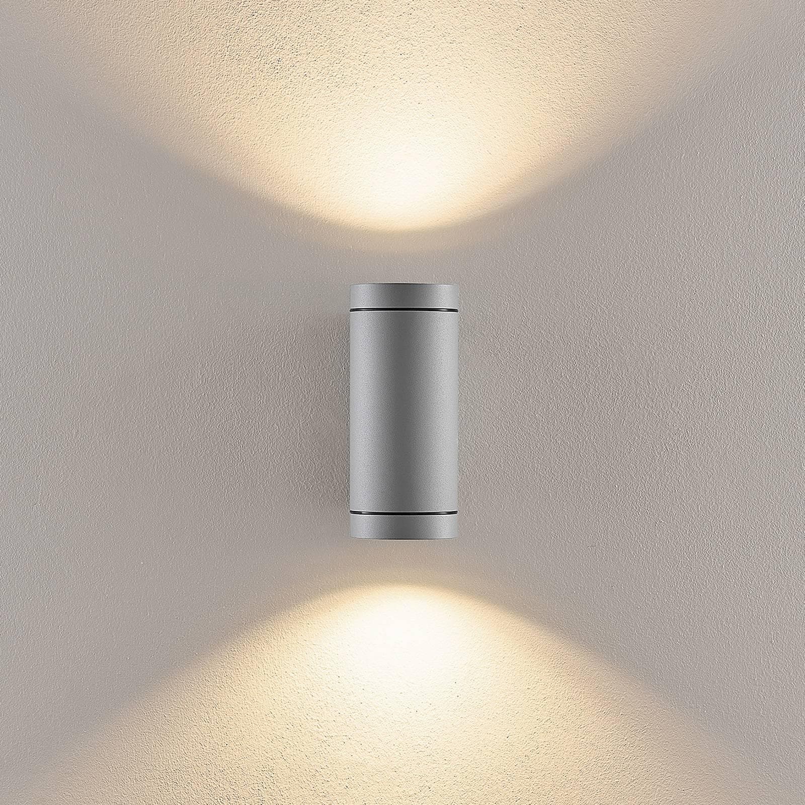 Deko-Light Außenwandlampe ShoreLine Pro Round up/down, hellgrau, GU10