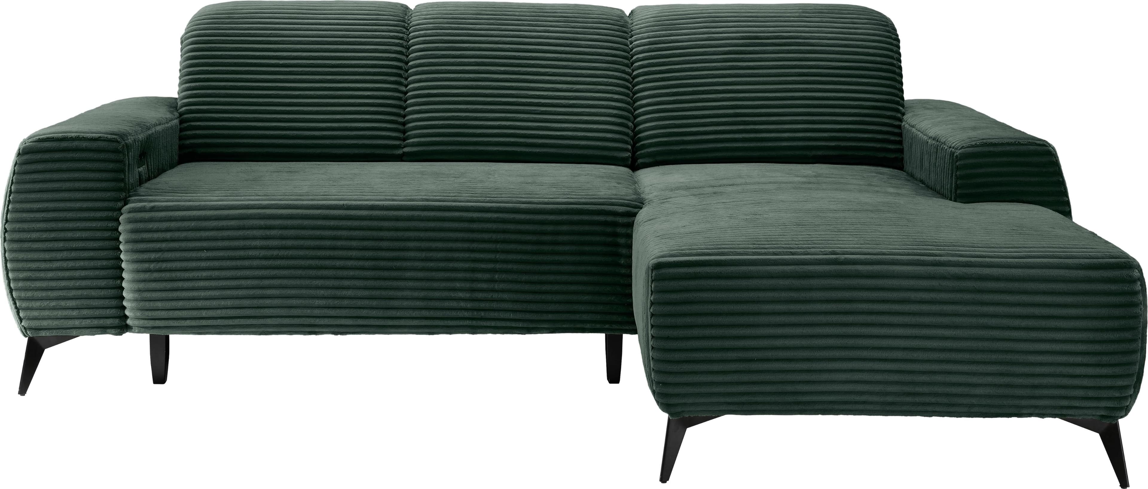 Ecksofa HOME AFFAIRE "Lioni" Moosgrün Breitcord Recamiere Rechts