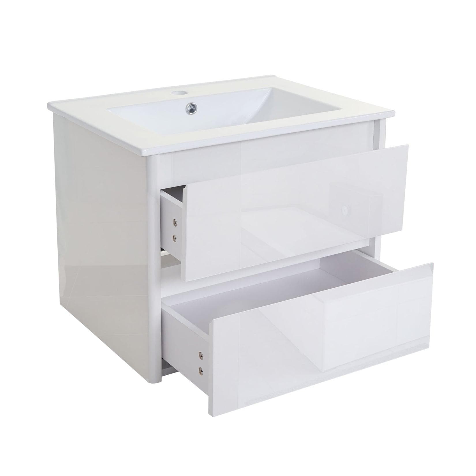 MCW Waschbecken + Unterschrank MCW-B19 Weiß Hochglanz 50x60 cm