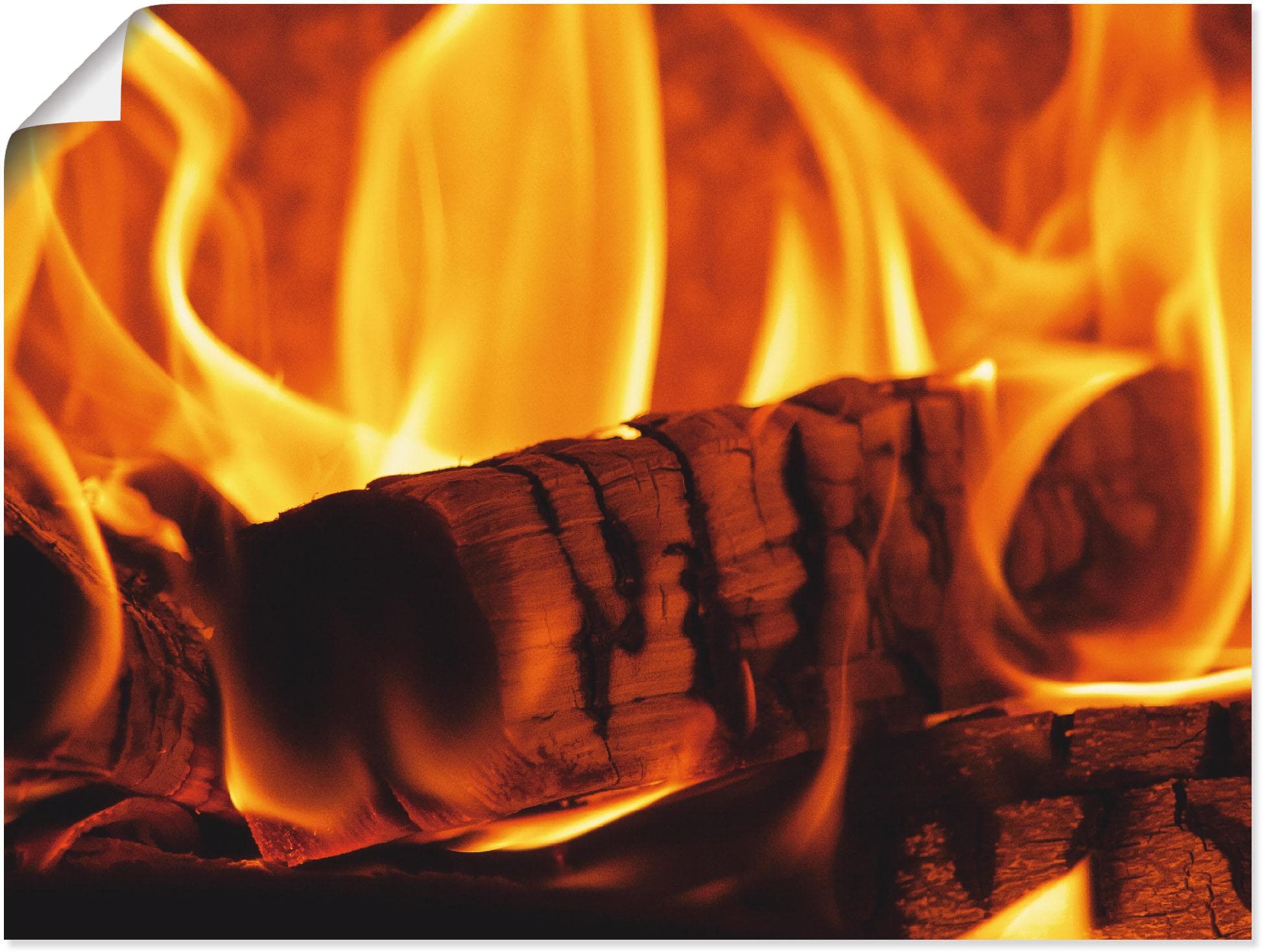 Artland Poster Kaminfeuer 3 Orange