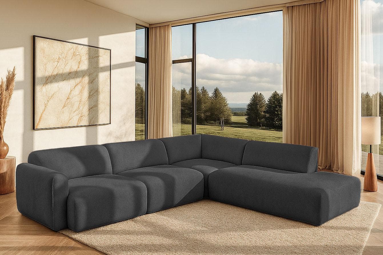HOME AFFAIRE Ecksofa Myrland Wohnlandschaft Grau L-Form Chenille