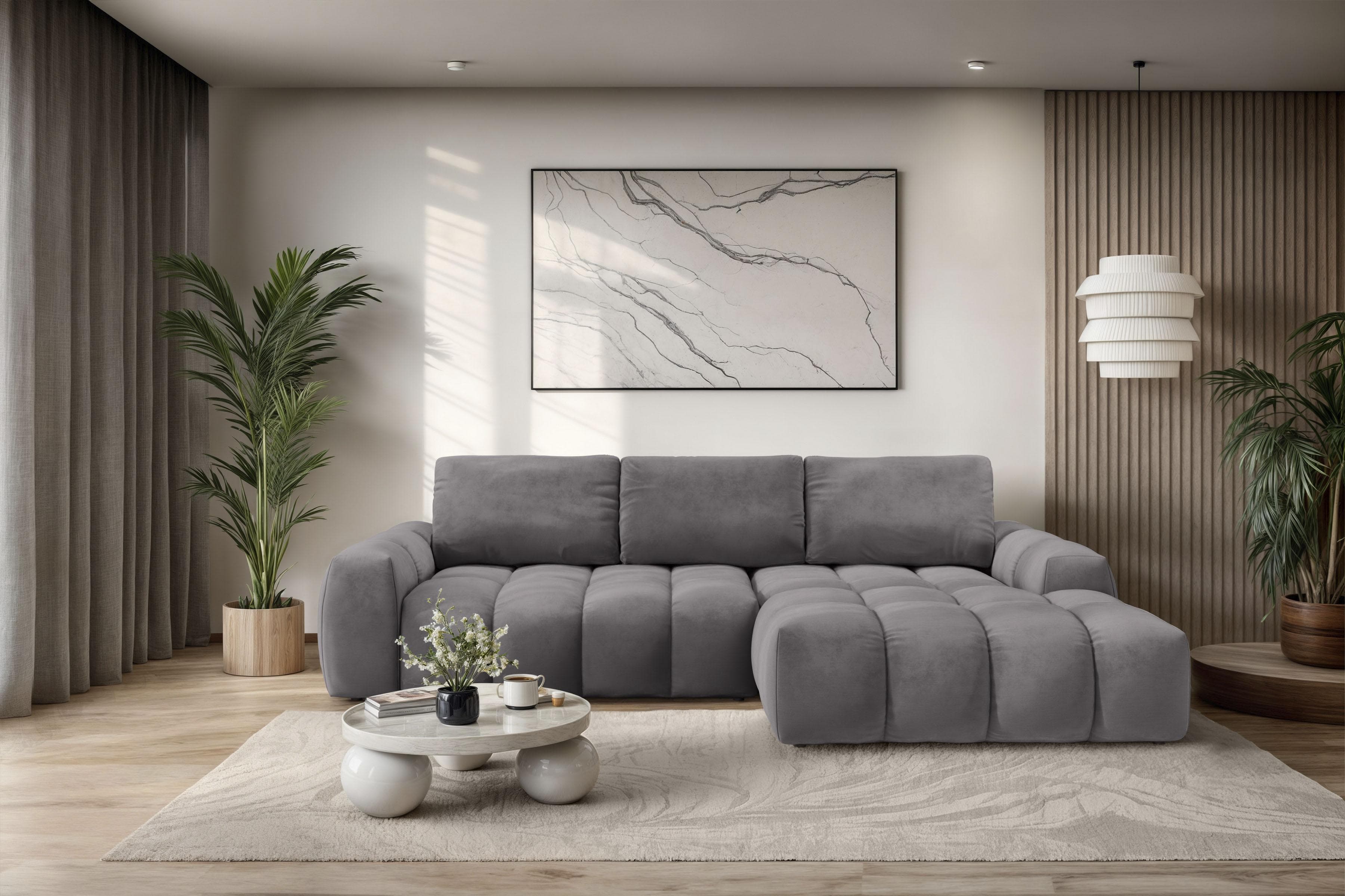 OTTO HOME Ecksofa AZita L-Form Dunkelgrau mit Schlafsofa-Funktion