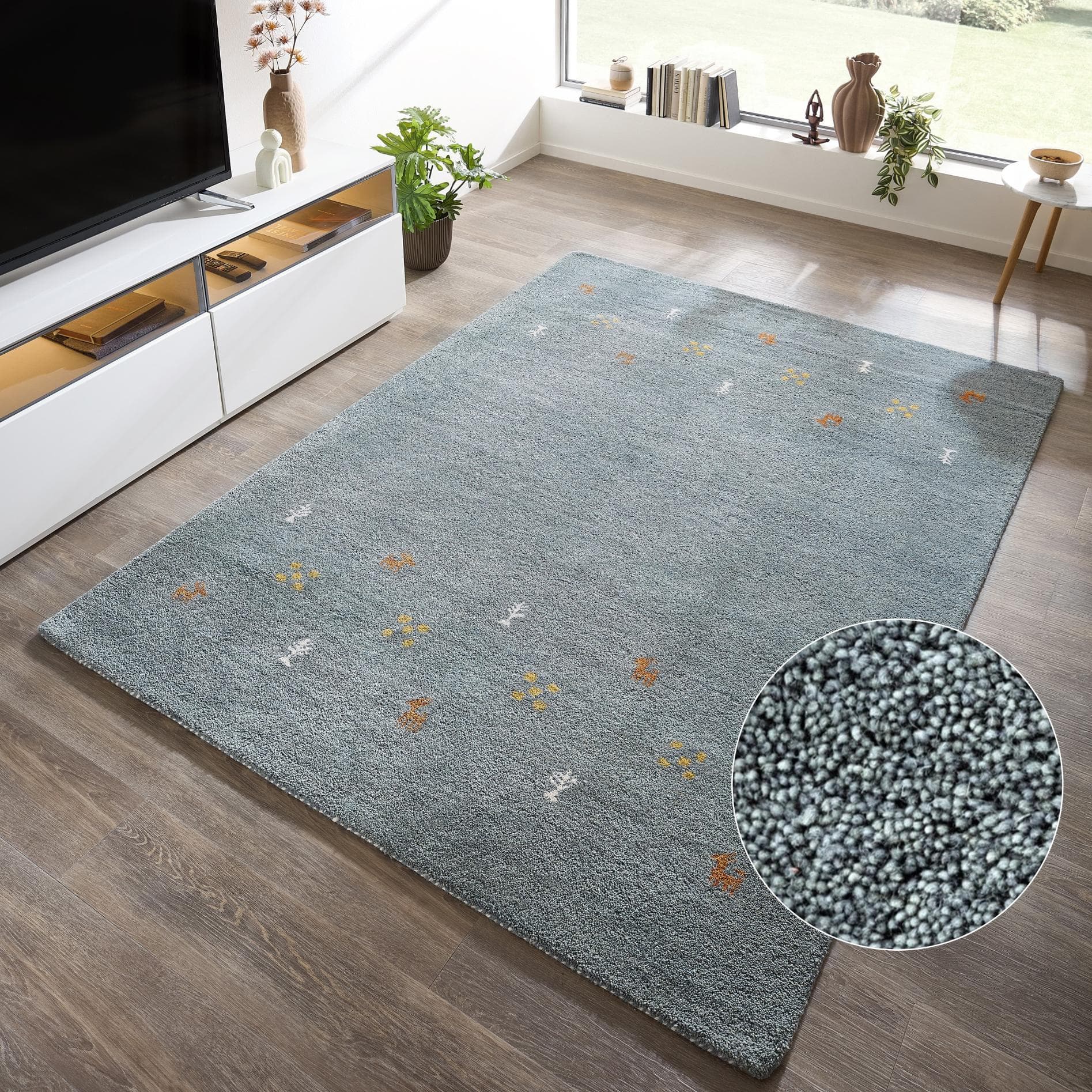 THEKO Wollteppich Gabbeh Motiv Handweb Teppich