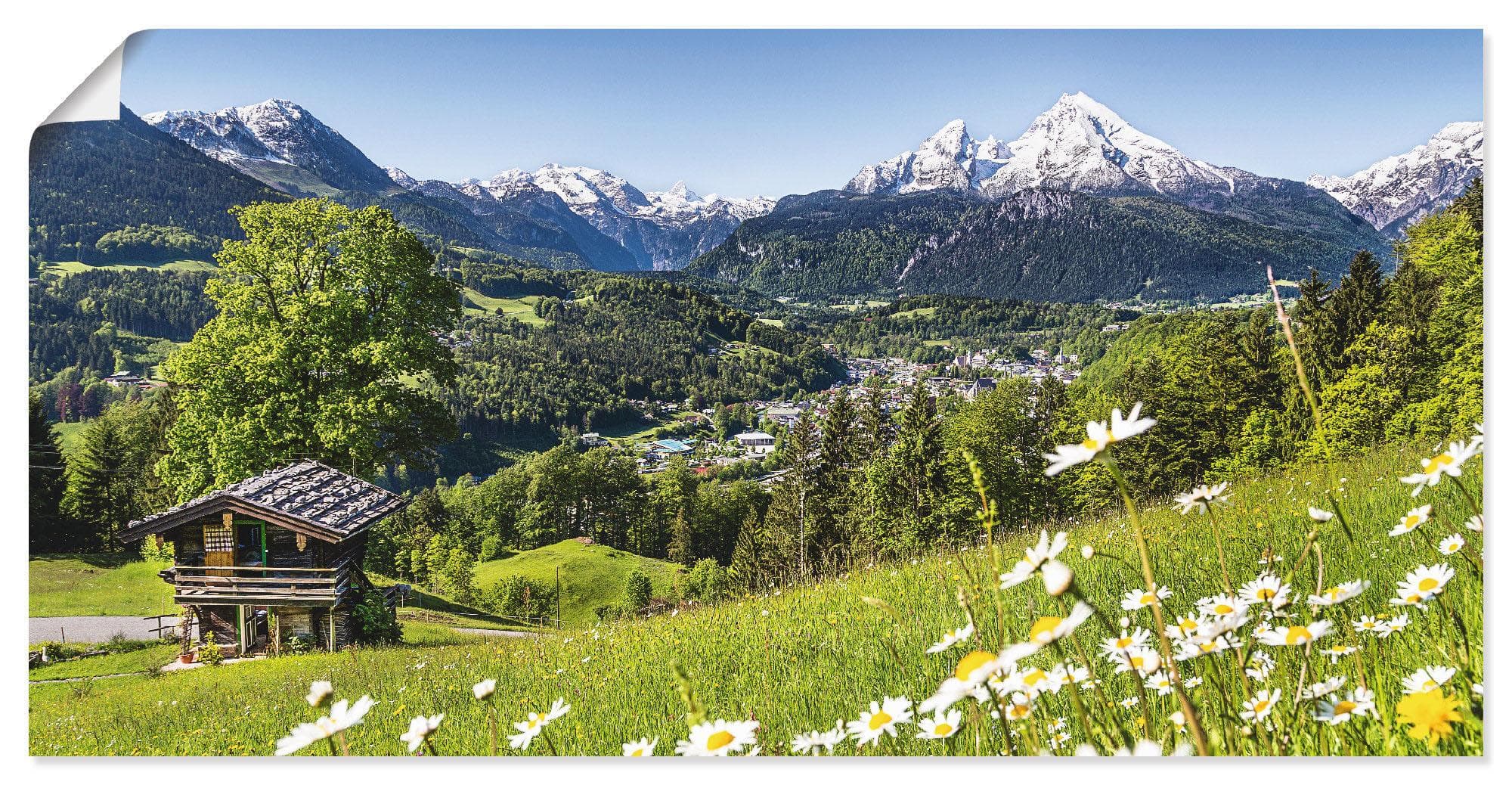 Wandbild ARTLAND Landschaft in den Bayerischen Alpen Grün Leinwandbild