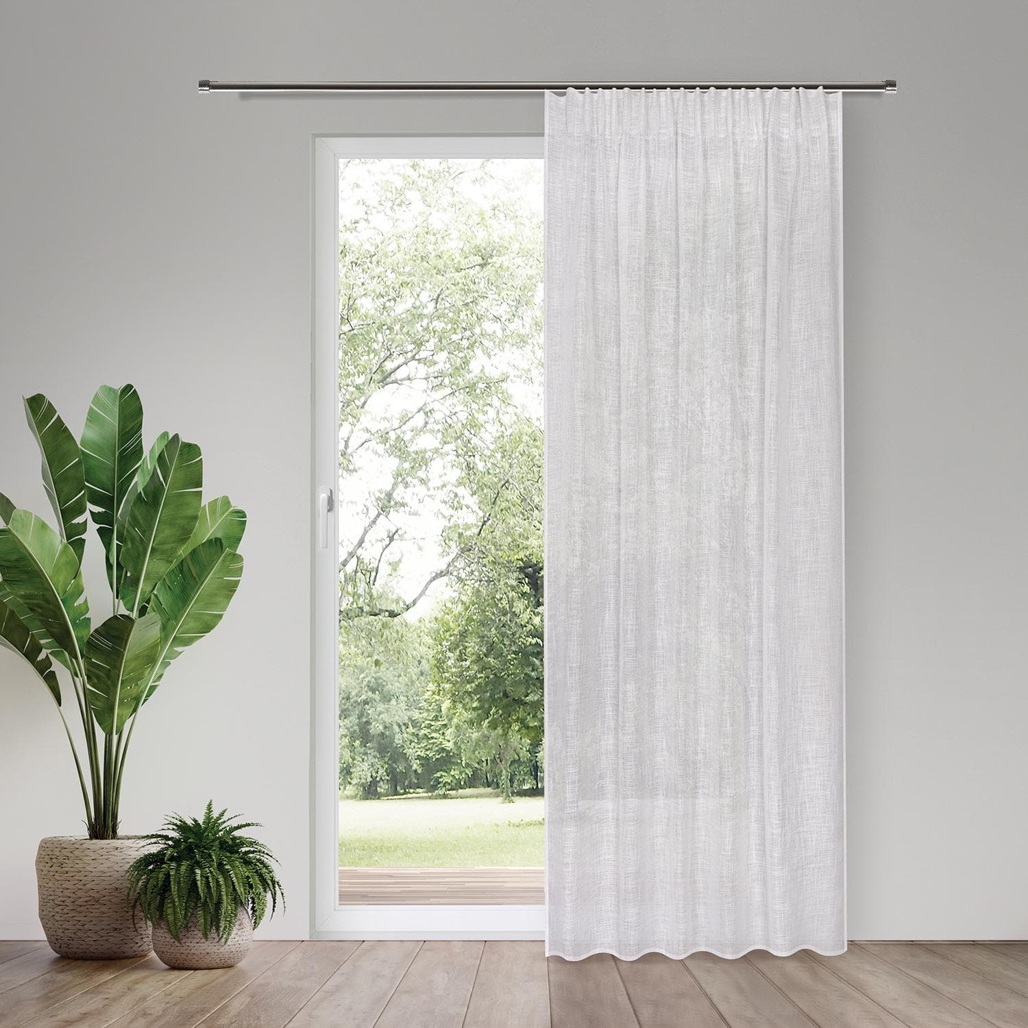 HOME LIVING BY GERSTER Gardine Iwana Sanftes Weiß Polyester