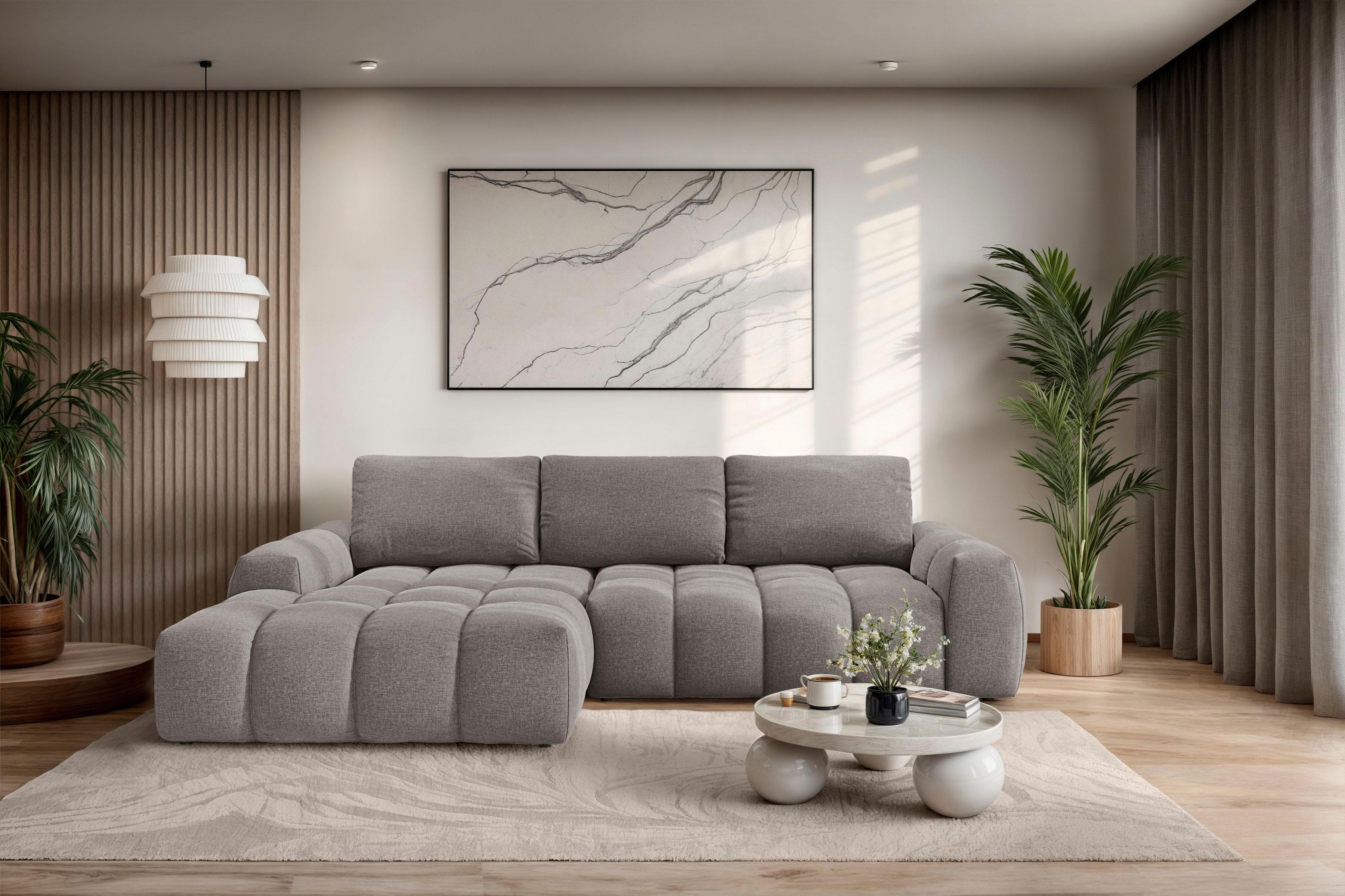 OTTO HOME Ecksofa AZITA L-Form Taupe mit Bettkasten