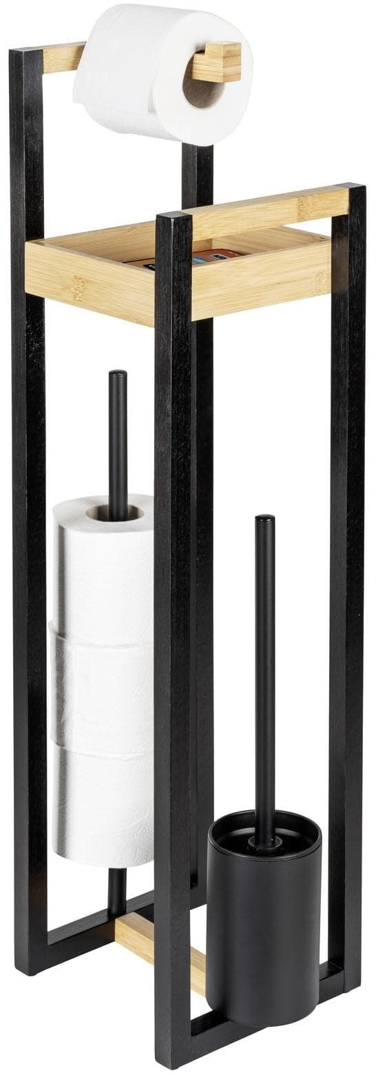 WENKO WC-Garnitur Braidi Braun Bambus 4-in-1