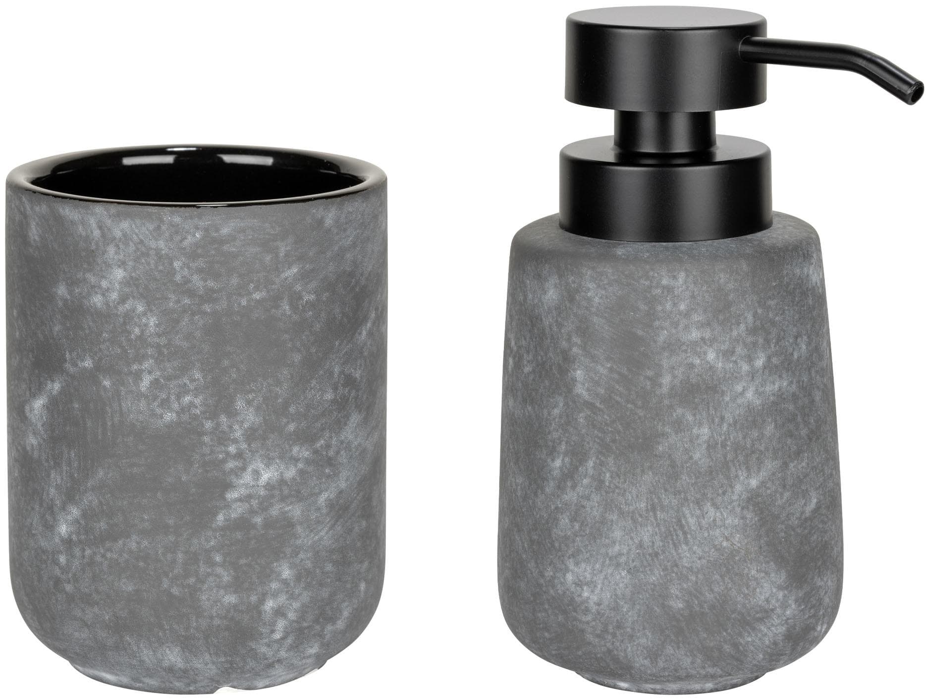 WENKO Badaccessoire-Set Sacile 2-tlg. Grau Keramik