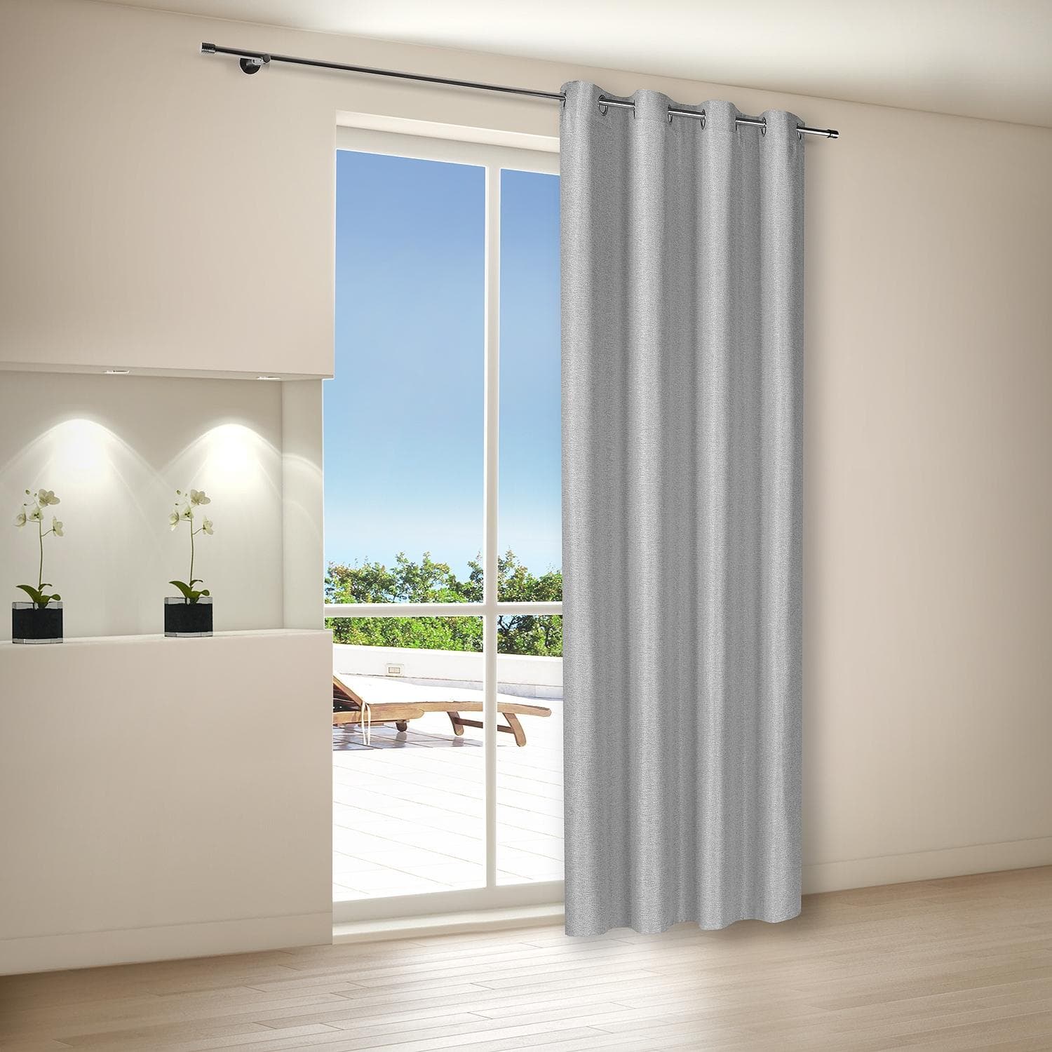 HOME LIVING BY GERSTER Gardine Aurora Anthrazit Polyester