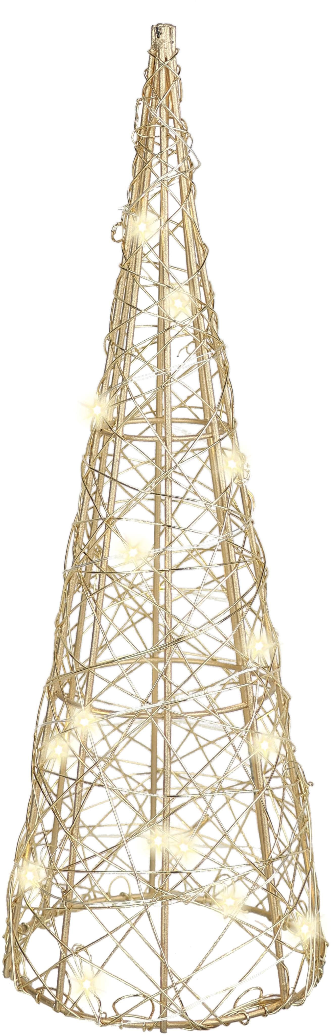 I.GE.A. LED-Pyramide Gold Weihnachtsdeko 30 cm