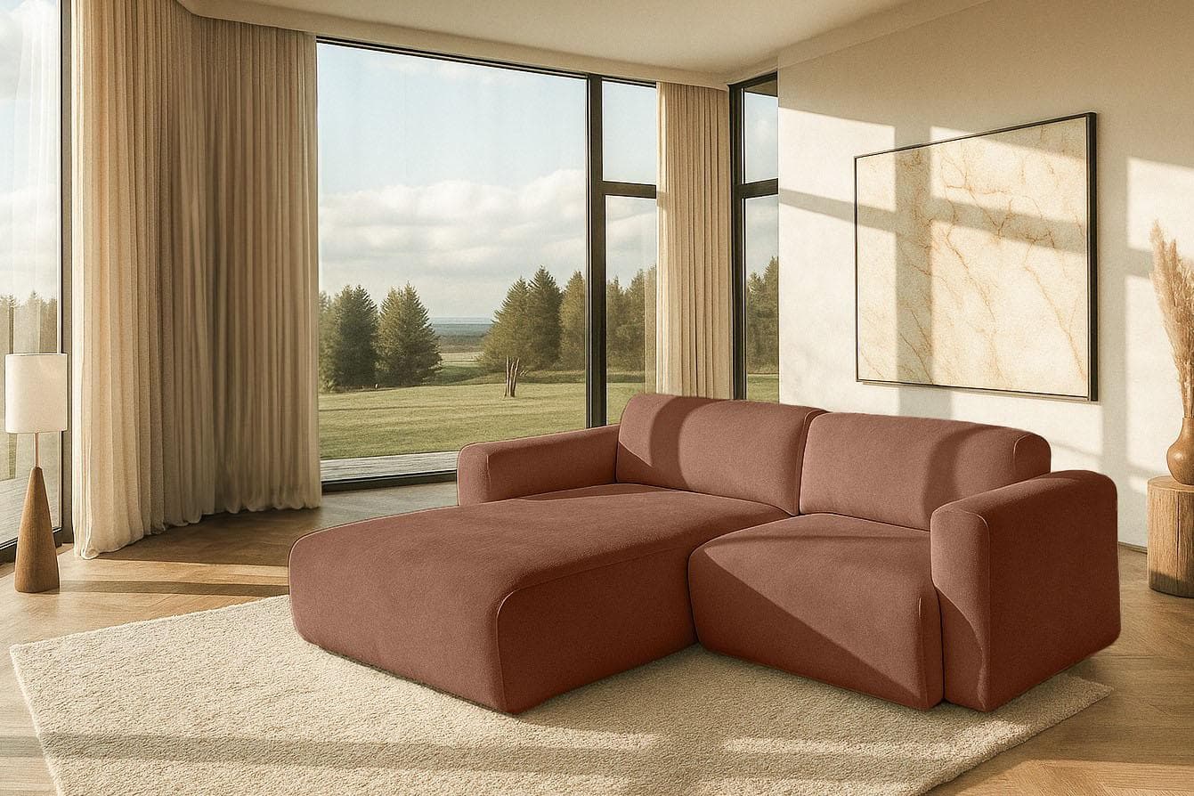 HOME AFFAIRE Ecksofa Myrland Kompaktsofa L-Form rot Chenille Easy Clean