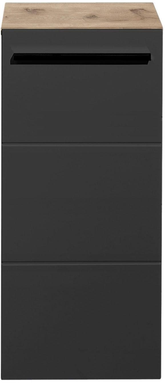 Midischrank BASIC BY BALCULINA Vista 34 cm Schwarz Matt Viking Oak