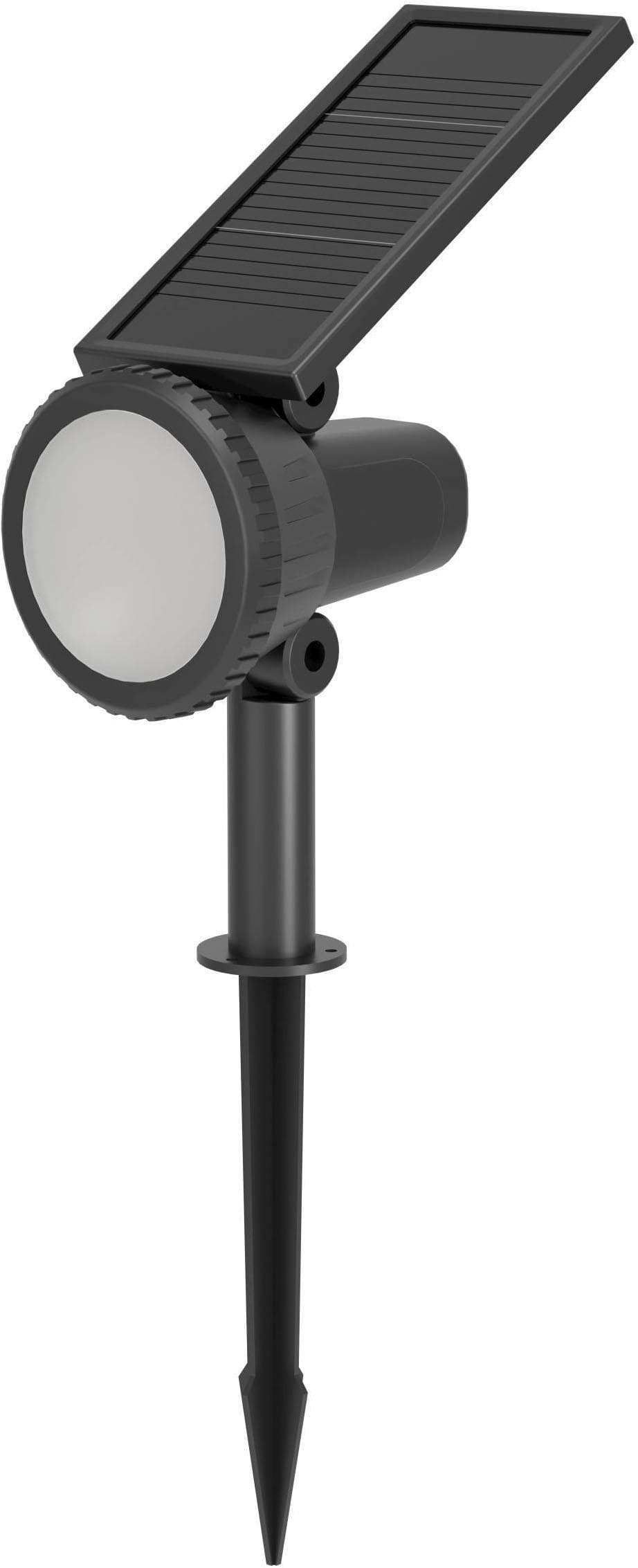 LED Solarleuchte Eglo Sambuco Solarlampe Erdspieß Gartenstrahler Kunststoff Schwarz RGBW-Beleuchtung
