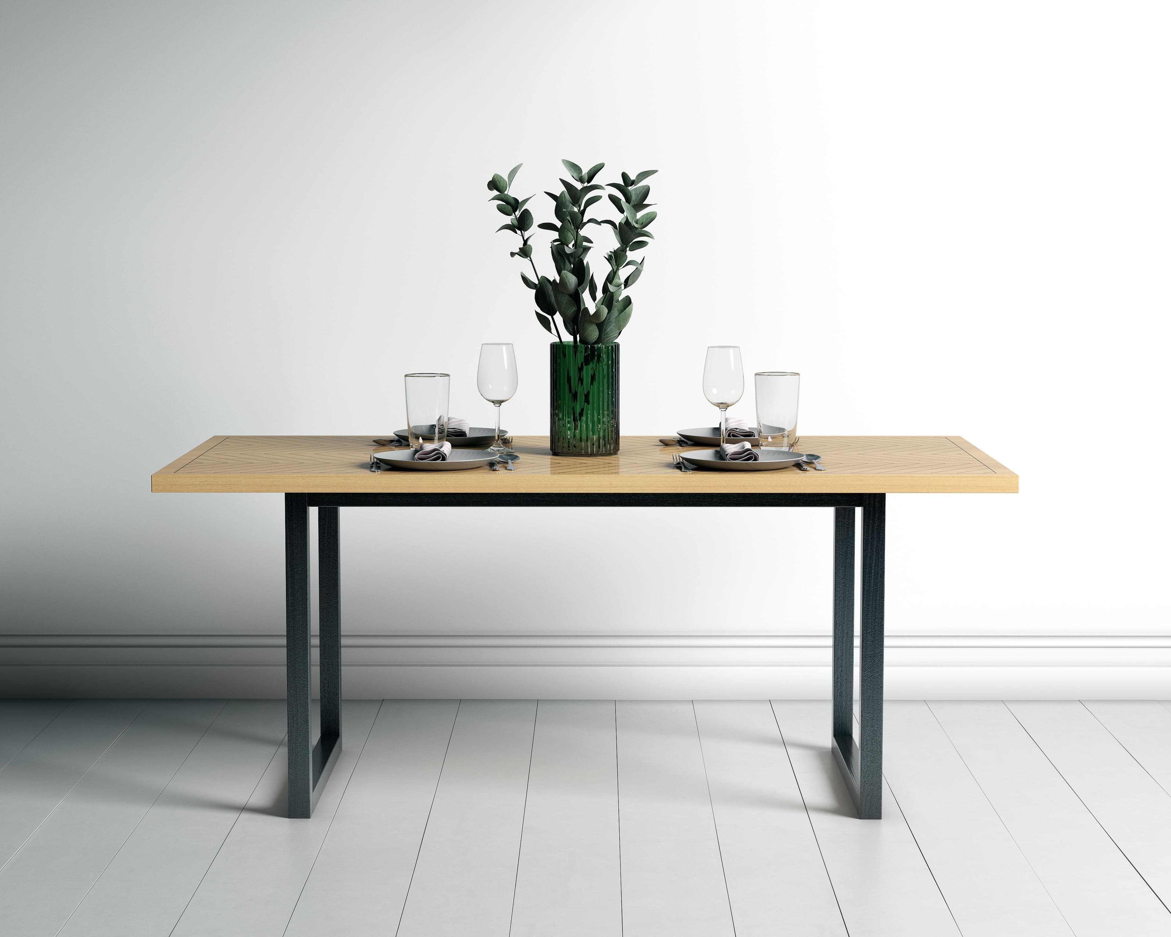 WOODMAN Camden Esstisch Eiche/Schwarz 180 cm