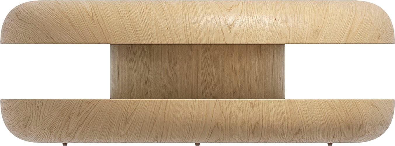 Couchtisch SALESFEVER Drehbar Rund MDF Eichenholzfurnier