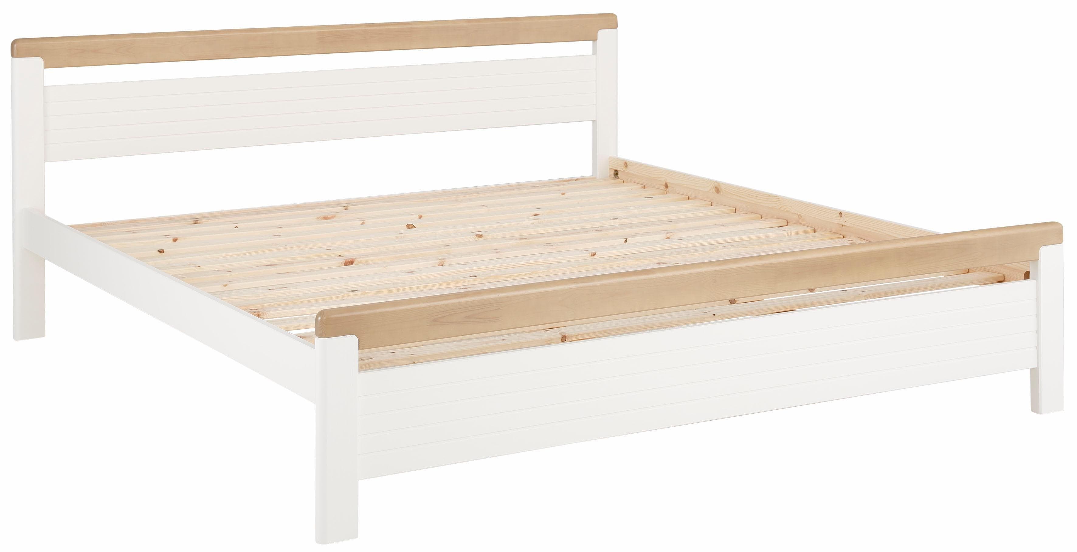 OTTO home Massivholzbett CAPRE Weiß Eiche Landhausstil