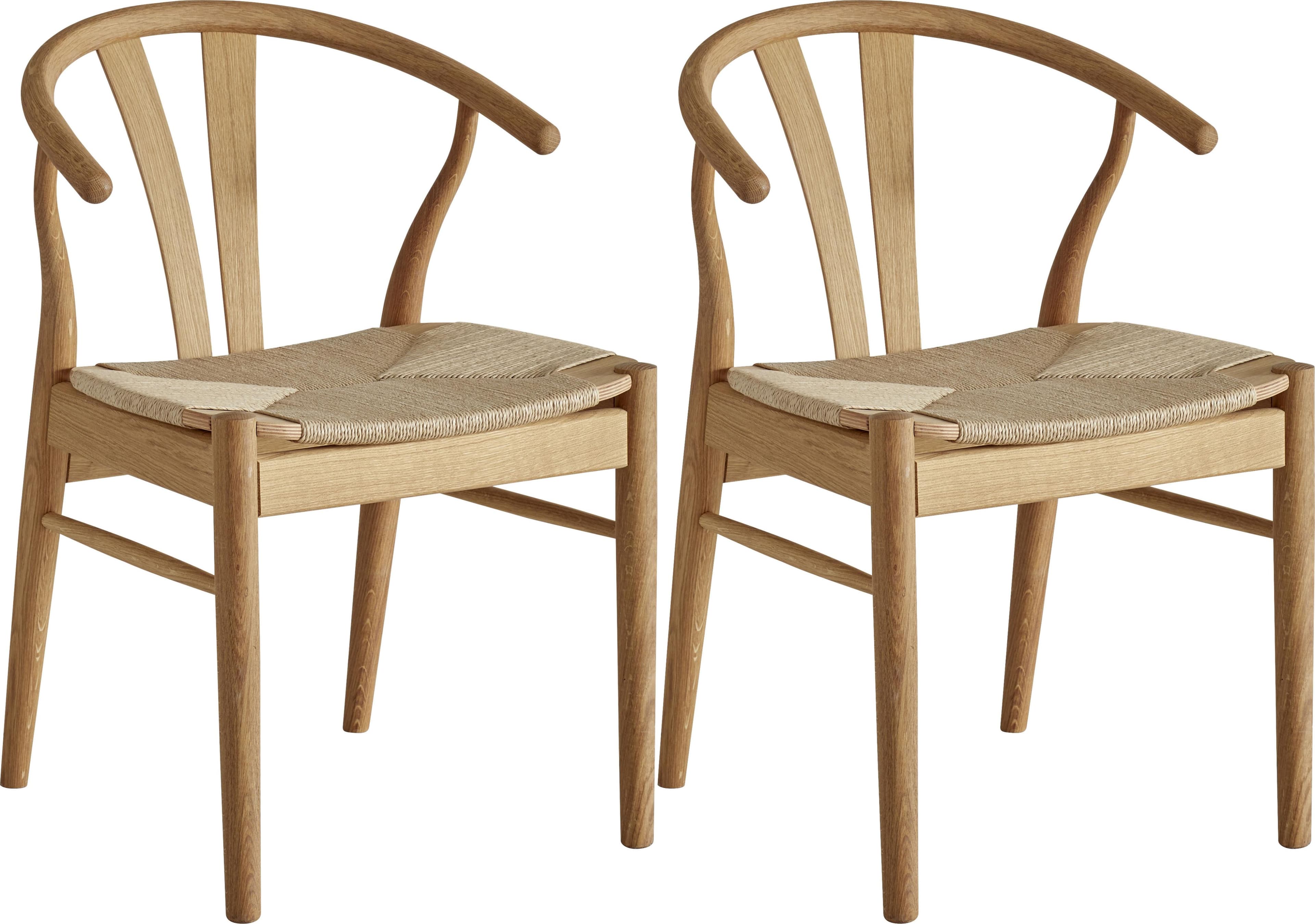 Hammel Frida Holzstuhl Massivholz Eiche Wasserhyazinthe Beige