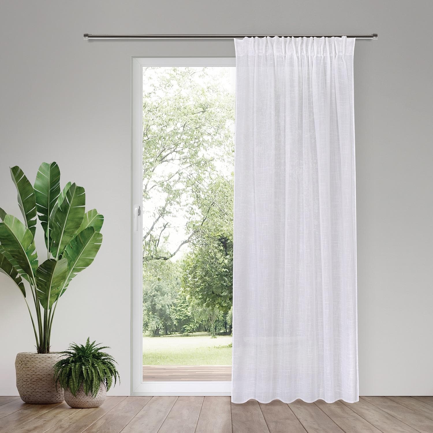 HOME LIVING BY GERSTER Gardine Helmine Weiß Polyester