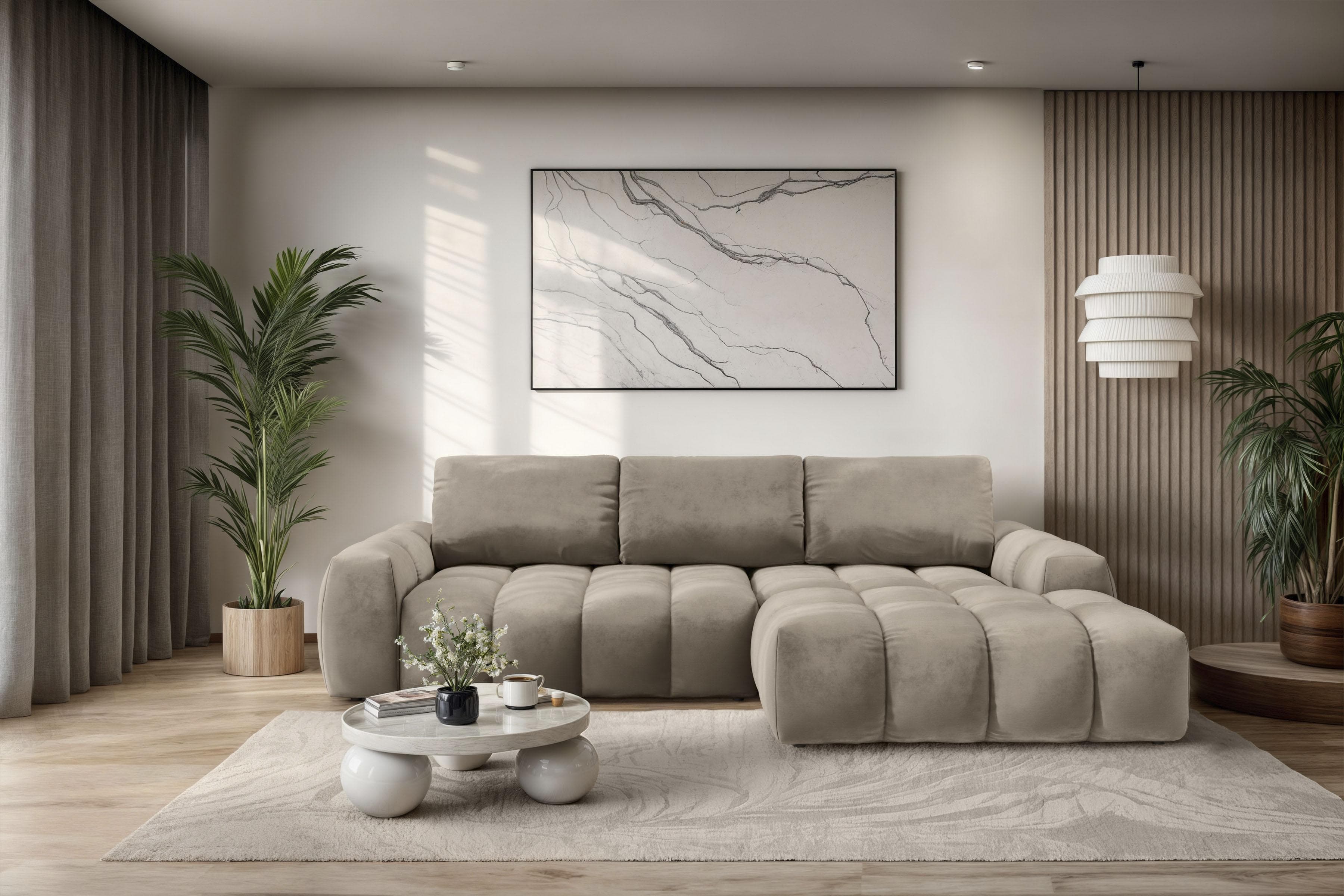 OTTO HOME AZITA Ecksofa L-Form Taupe Samtoptik