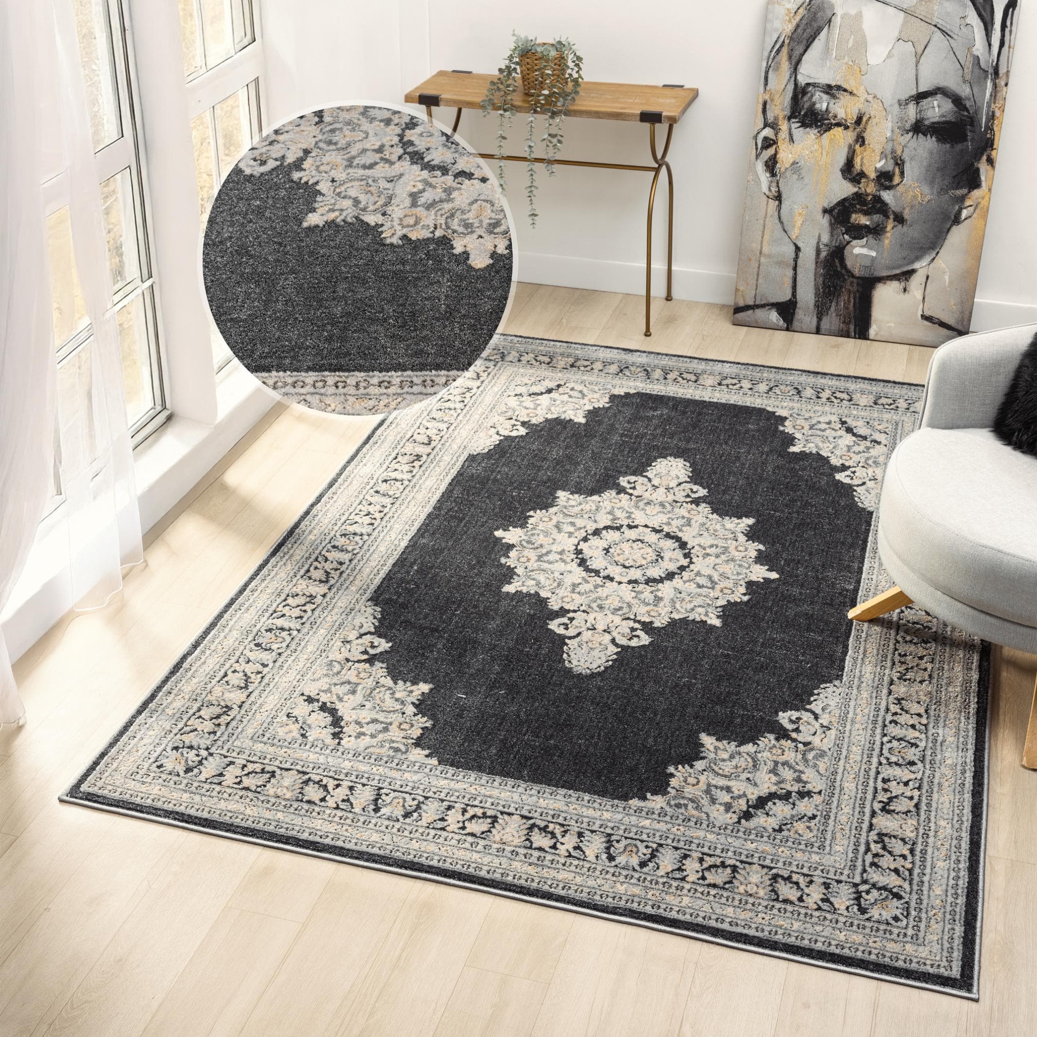 OTTO HOME Teppich Banli Vintage-Look Orientalisch Dunkelgrau