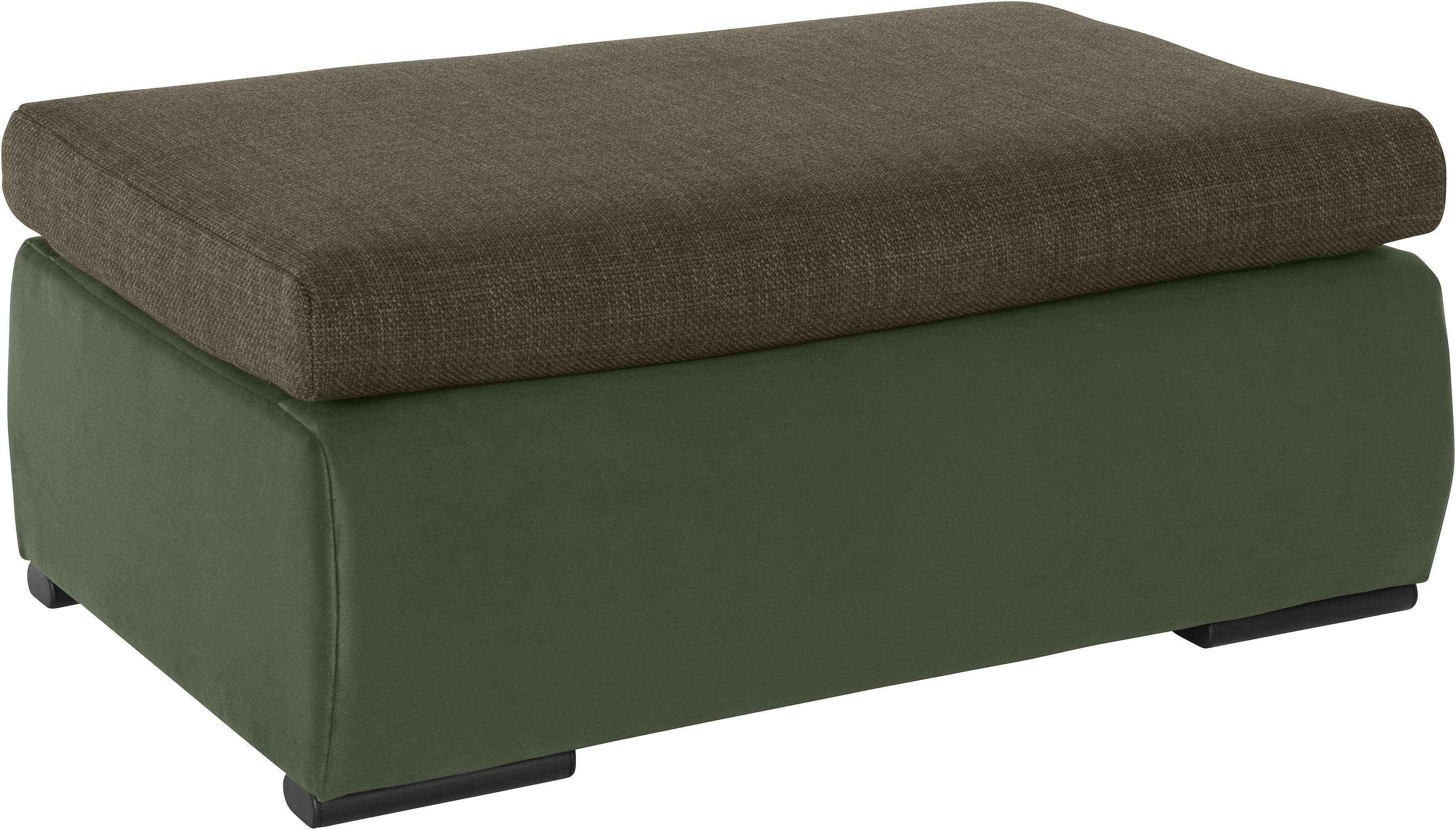 Home Affaire Polsterhocker Win Olive Grün Samtvelours
