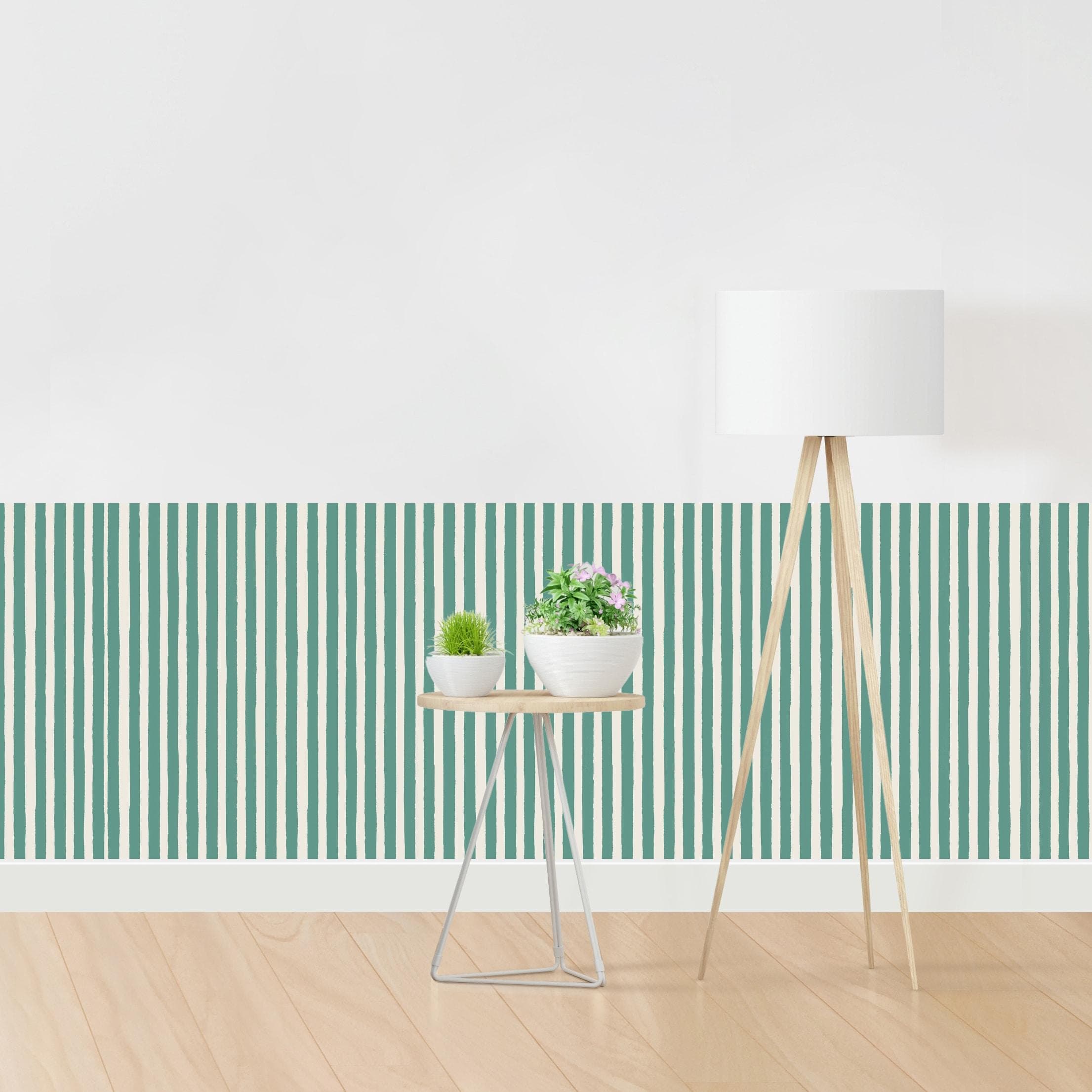 QUEENCE Wandbordüre Dunkelgrün 250x90cm Vinyl Tapete