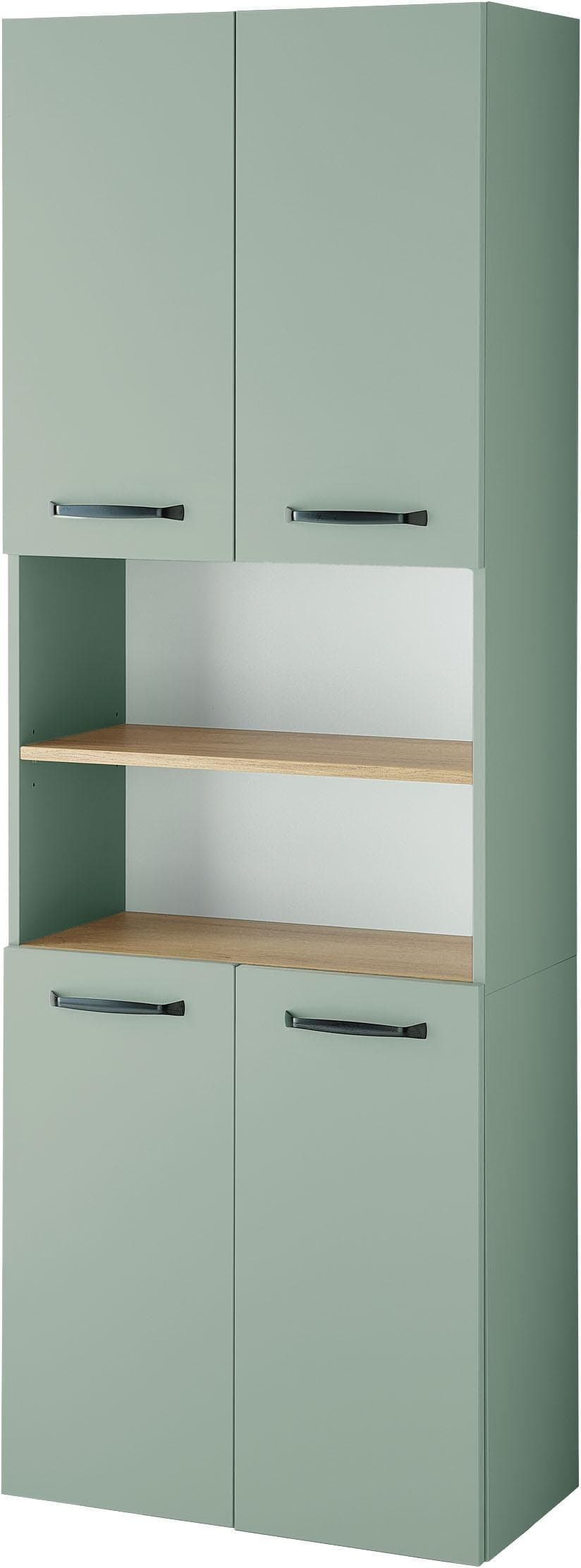 Hochschrank SAPHIR Quickset 500 Badschrank 61,6 cm 4 Türen Grün Holzwerkstoff