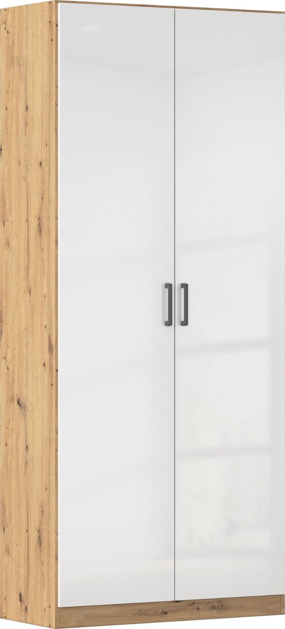 Mehrzweckschrank RAUCH Garderobe Kleiderschrank Schuhschrank Putzschrank MINOSA Eiche Artisan Hochglanz Weiß