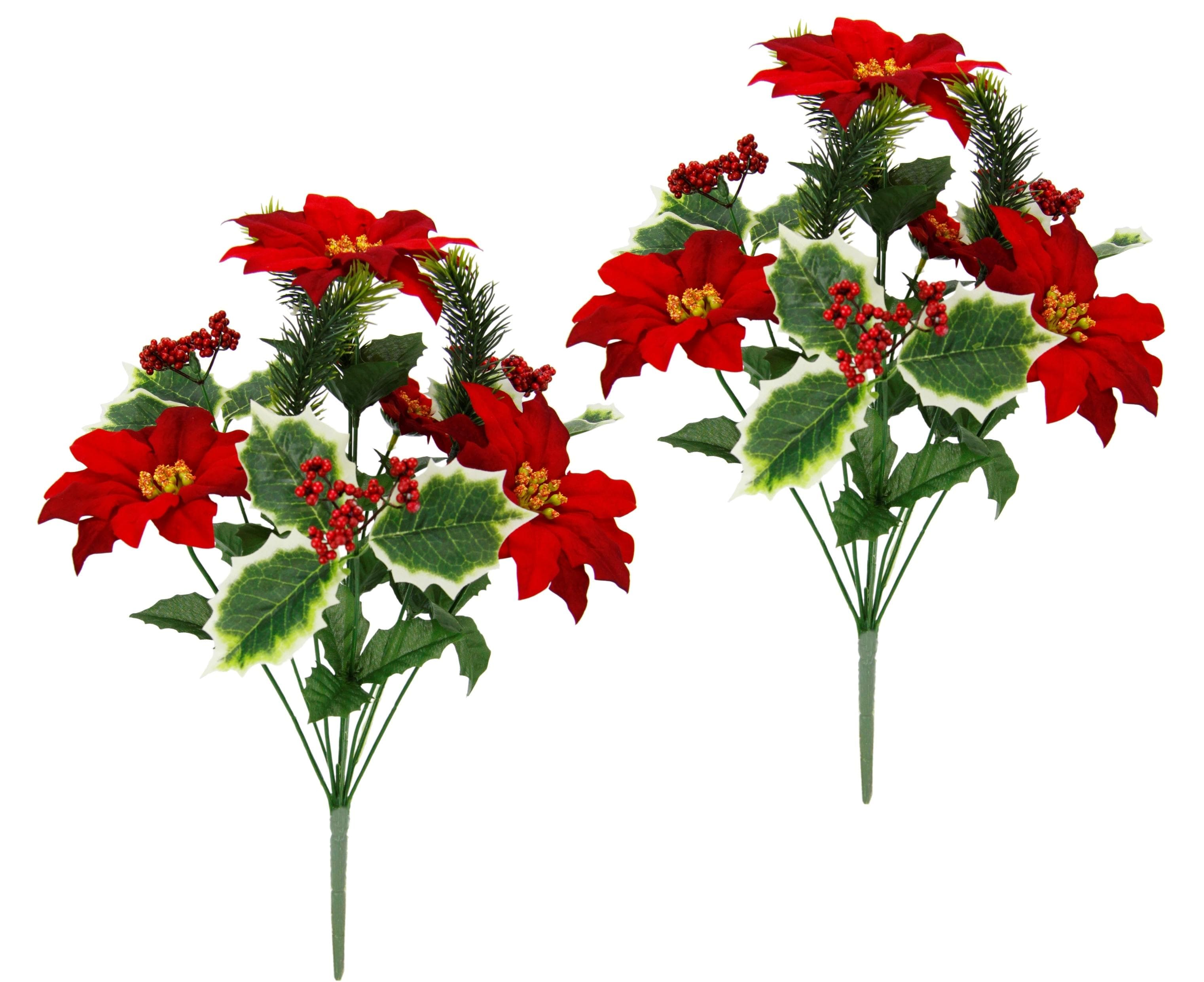 Kunstblume I.GE.A. Poinsettiastrauß Rot Polyester