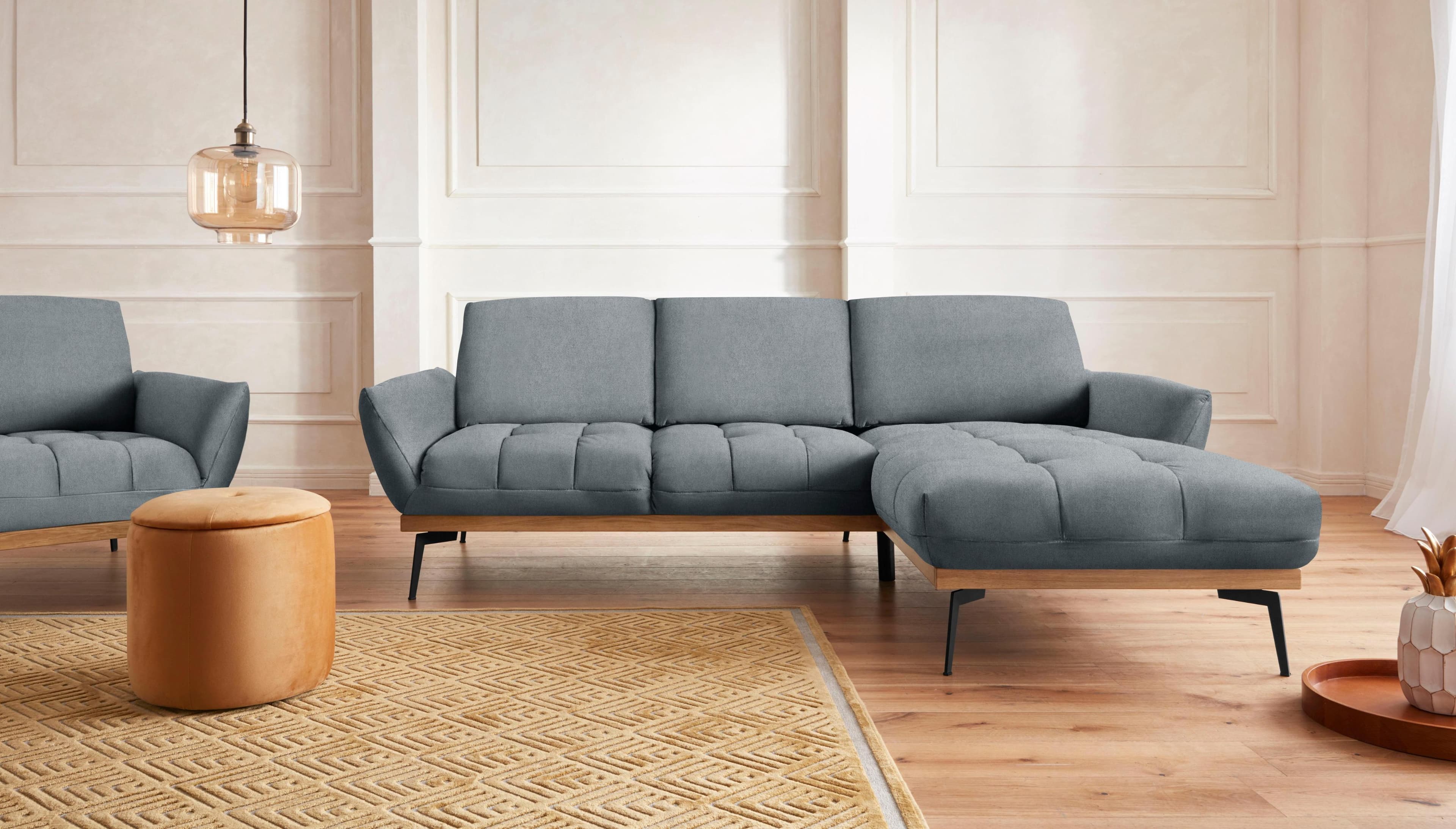 Ecksofa EXXPO Palic L-Form Blau mit Rückenverstellung