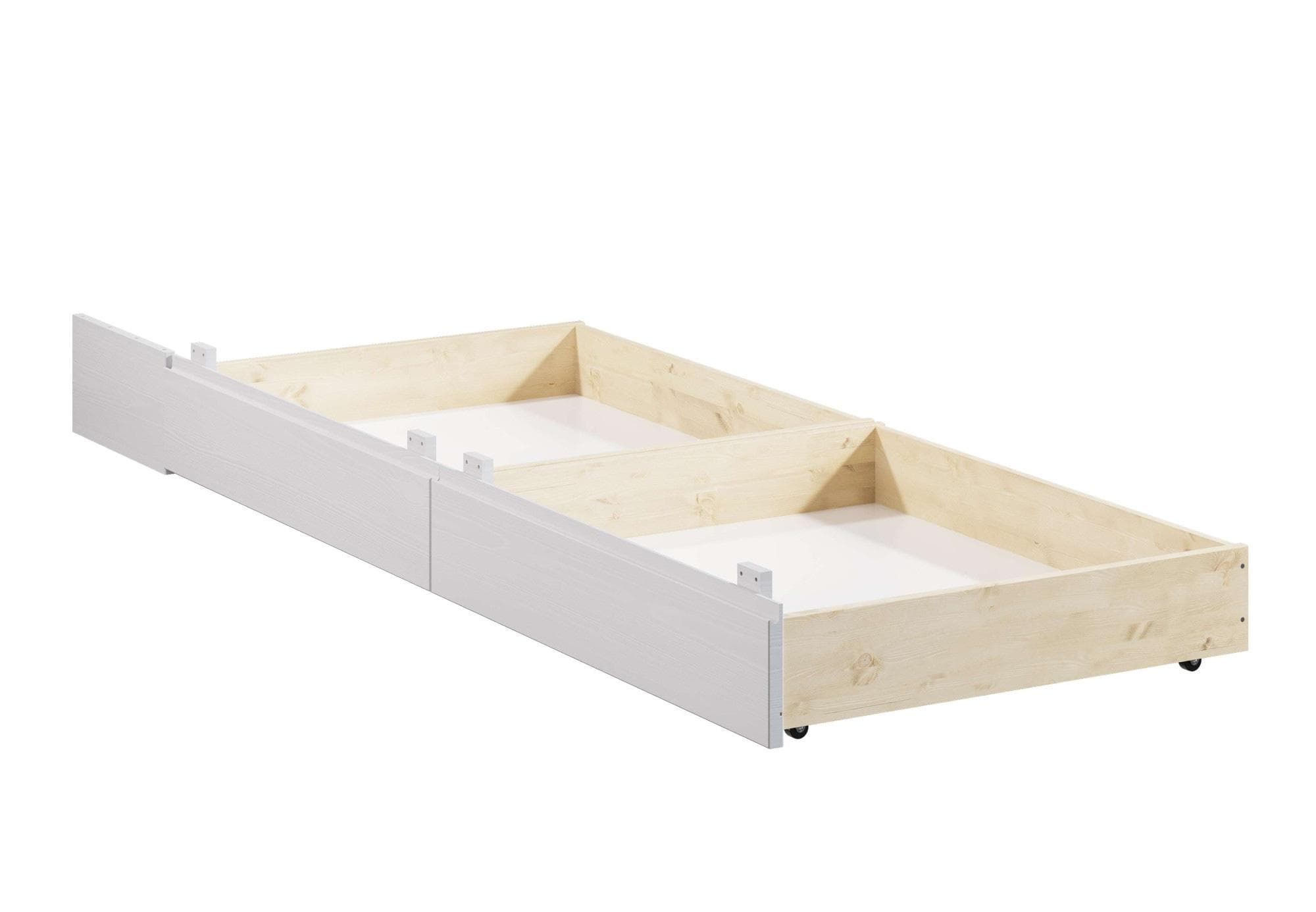 OTTO HOME Bettschubkasten Luven Weiß Massivholz 2 Stück