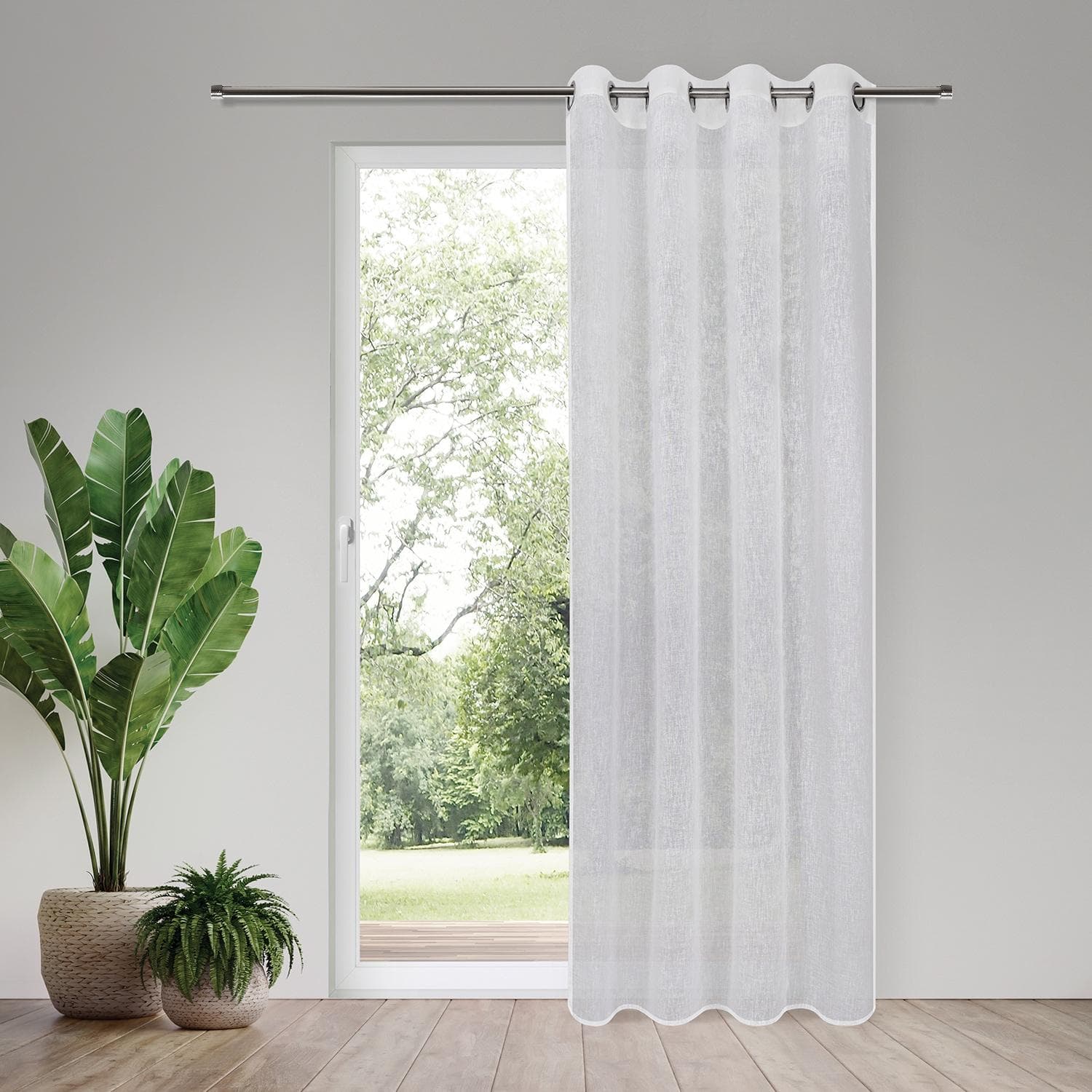 HOME LIVING BY GERSTER Gardine Eleonora Sanftes Weiß Polyester