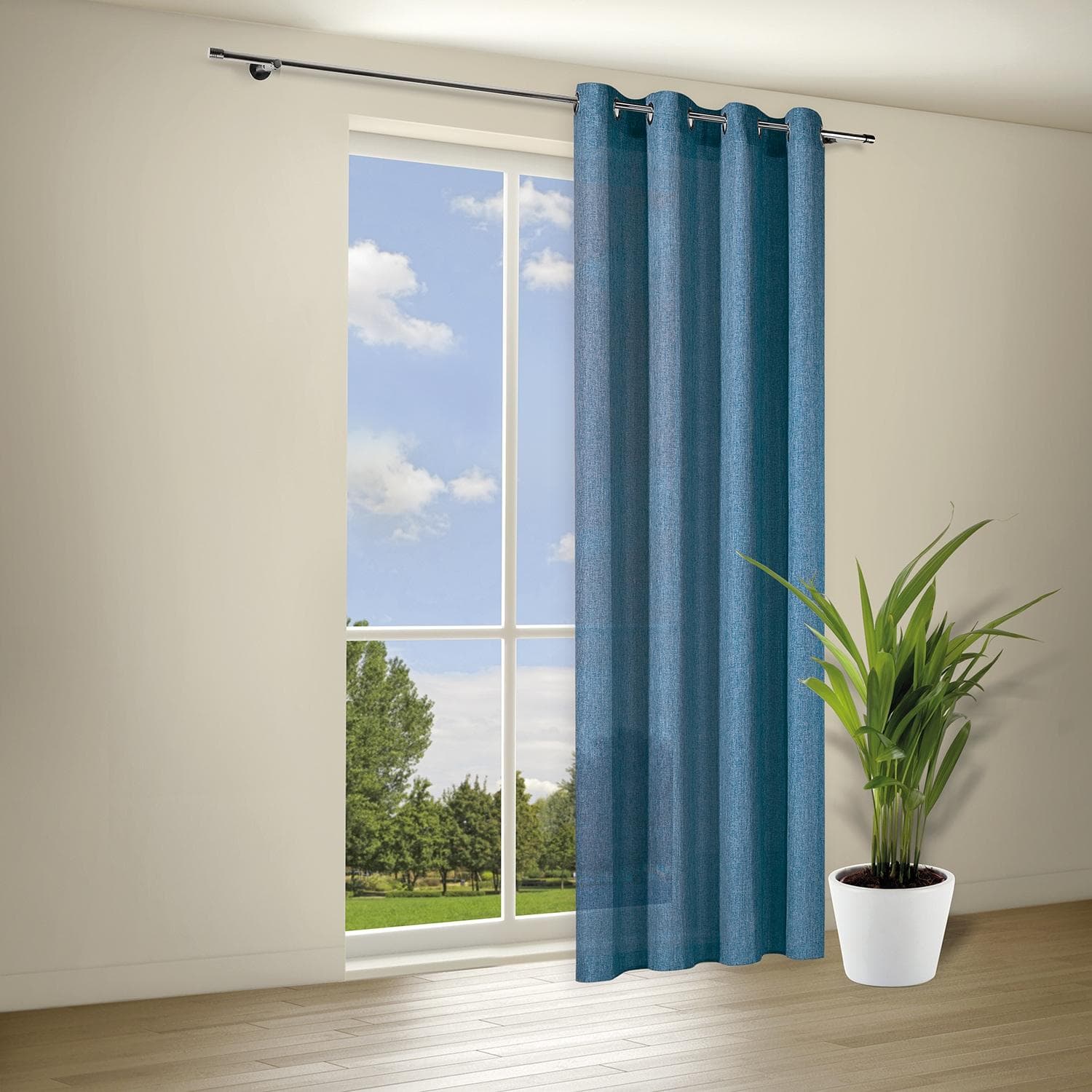 HOME LIVING BY GERSTER Gardine Bibiane Blau Polyester