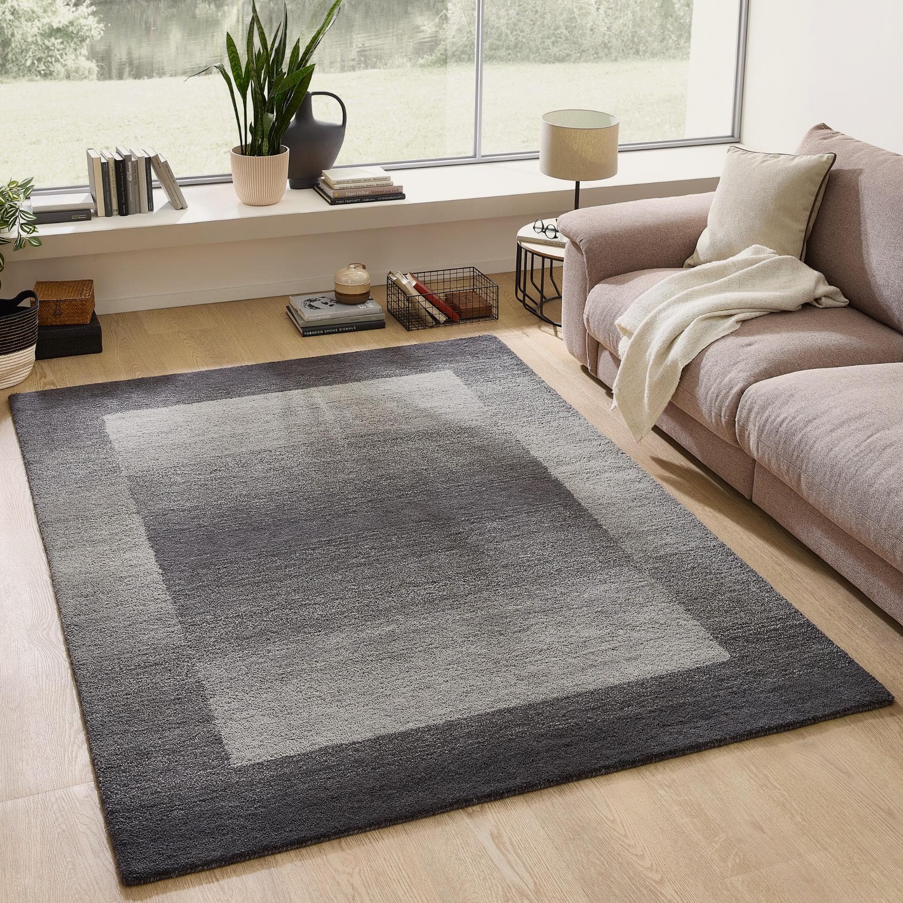 Theko Gabbeh Super Wollteppich Dunkelgrau Meliert