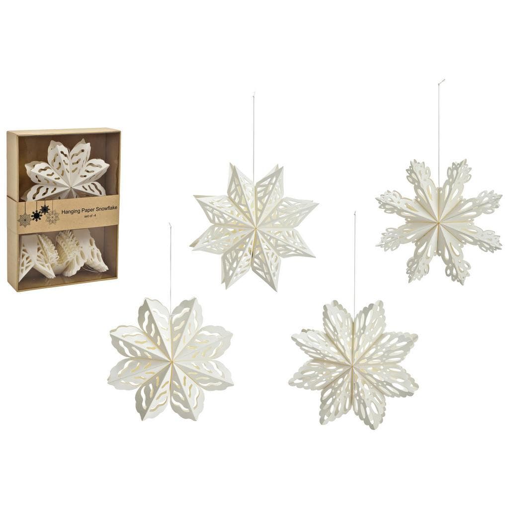 Christbaumanhänger Weiß Papier 15x15x2 cm Weihnachtsbaumschmuck