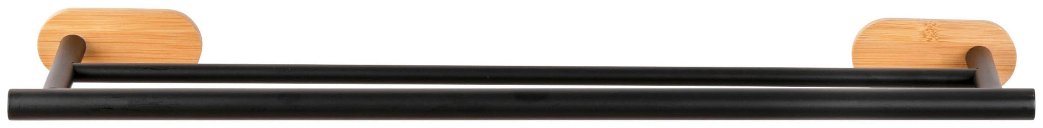 WENKO Handtuchstange Turbo-Loc Orea Schwarz Bambus