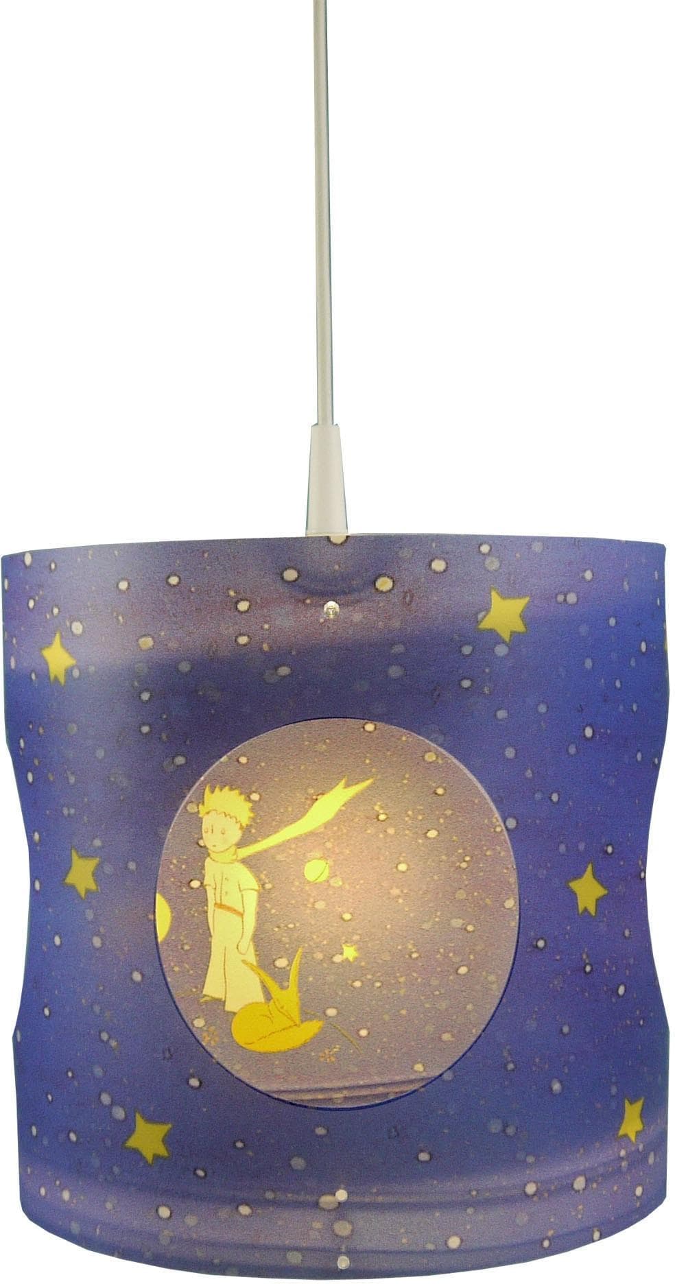 Kinderzimmer-Hängeleuchte Prinz, drehend, Blau, Der kleine Prinz