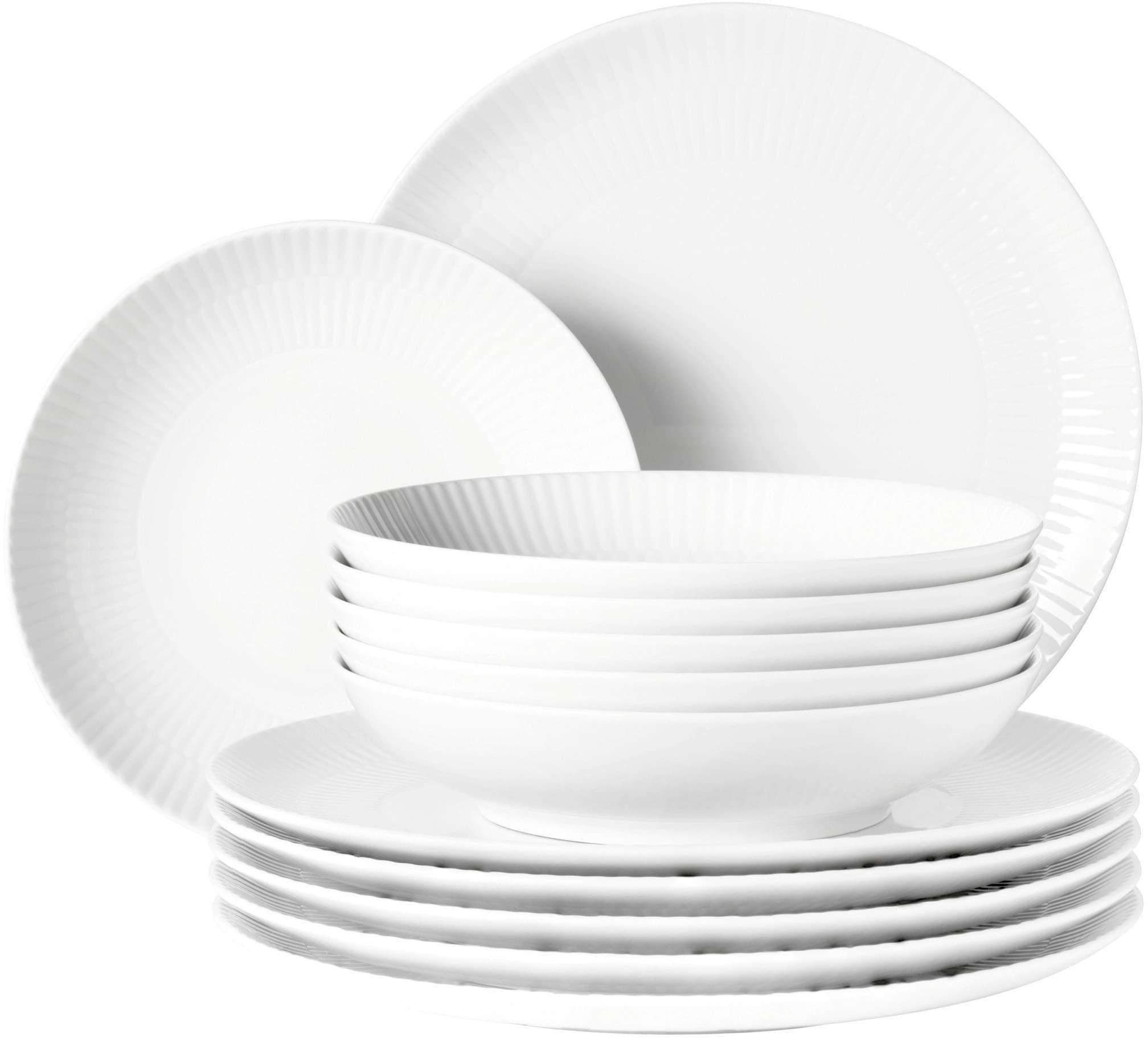 Seltmann Weiden Tafelservice Amina 12er Set Weiß Hartporzellan