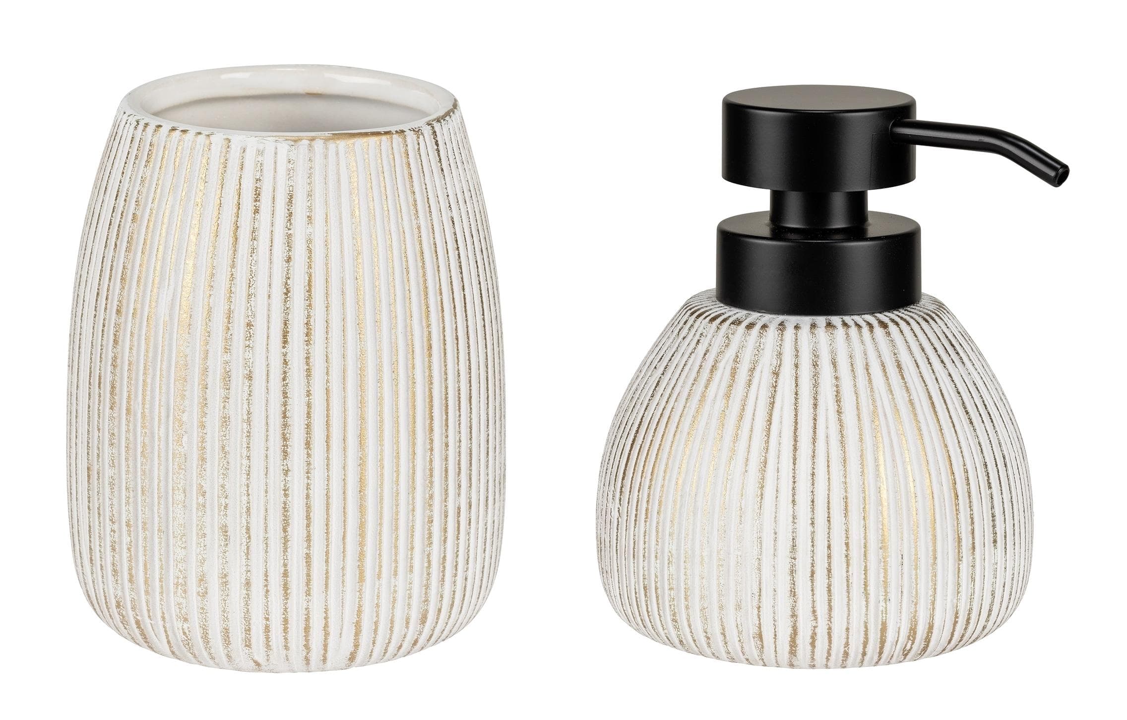 Badaccessoire-Set WENKO Pascoli Goldfarben Keramik
