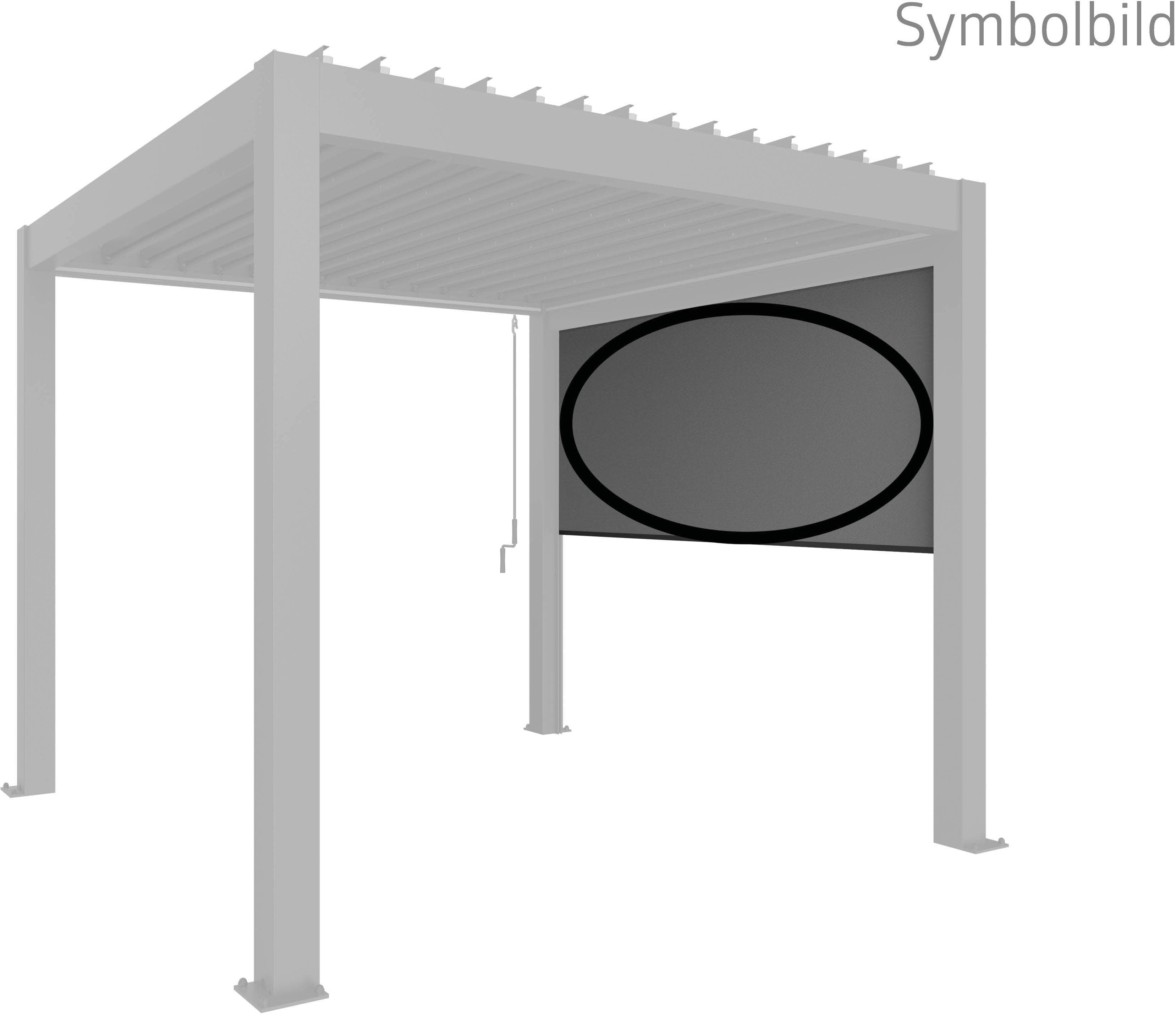 Rollo BIOHORT für Pergola 3m, elektrisch, Dunkelgrau Metallic