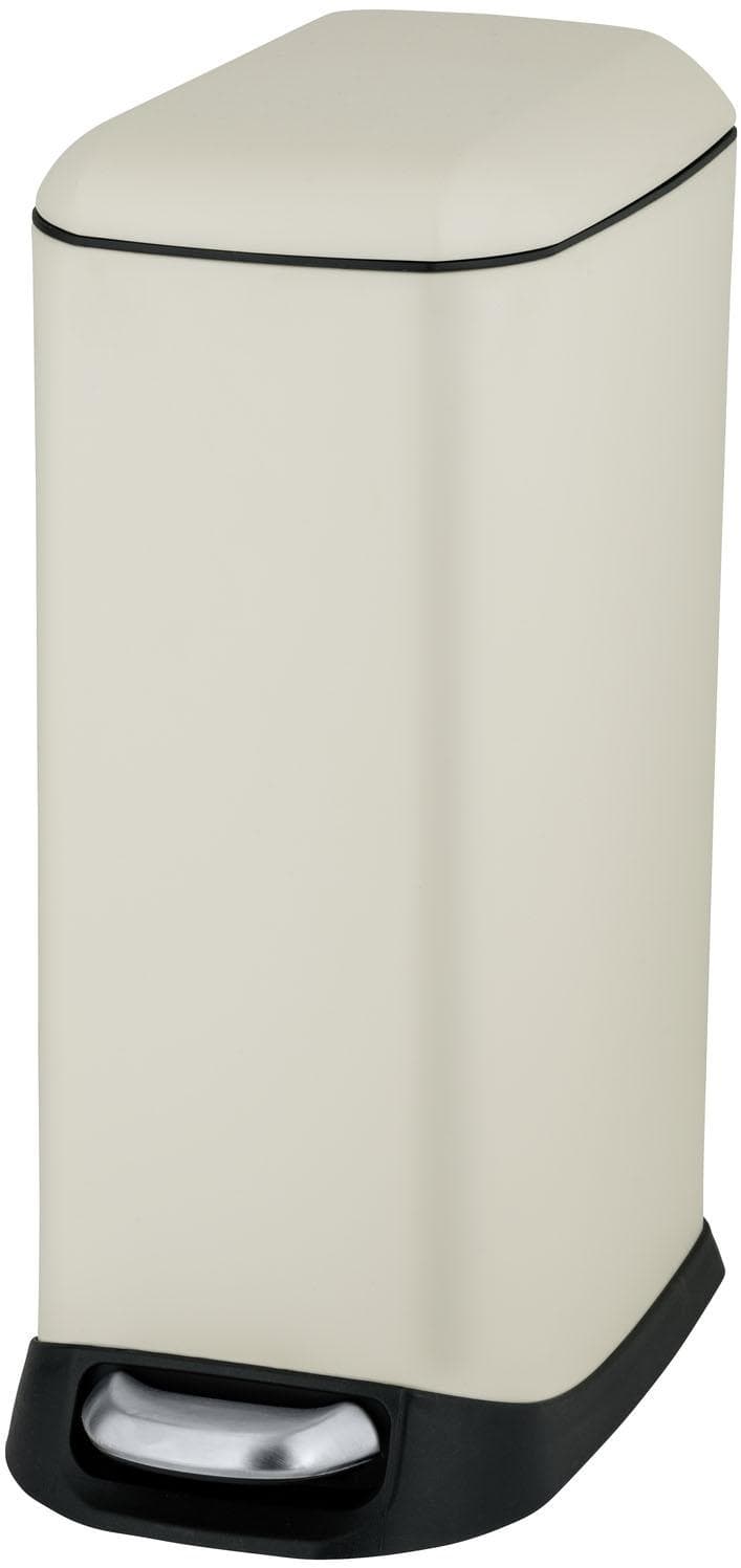 WENKO Mülleimer Design Easy Close Creme Edelstahl 12L
