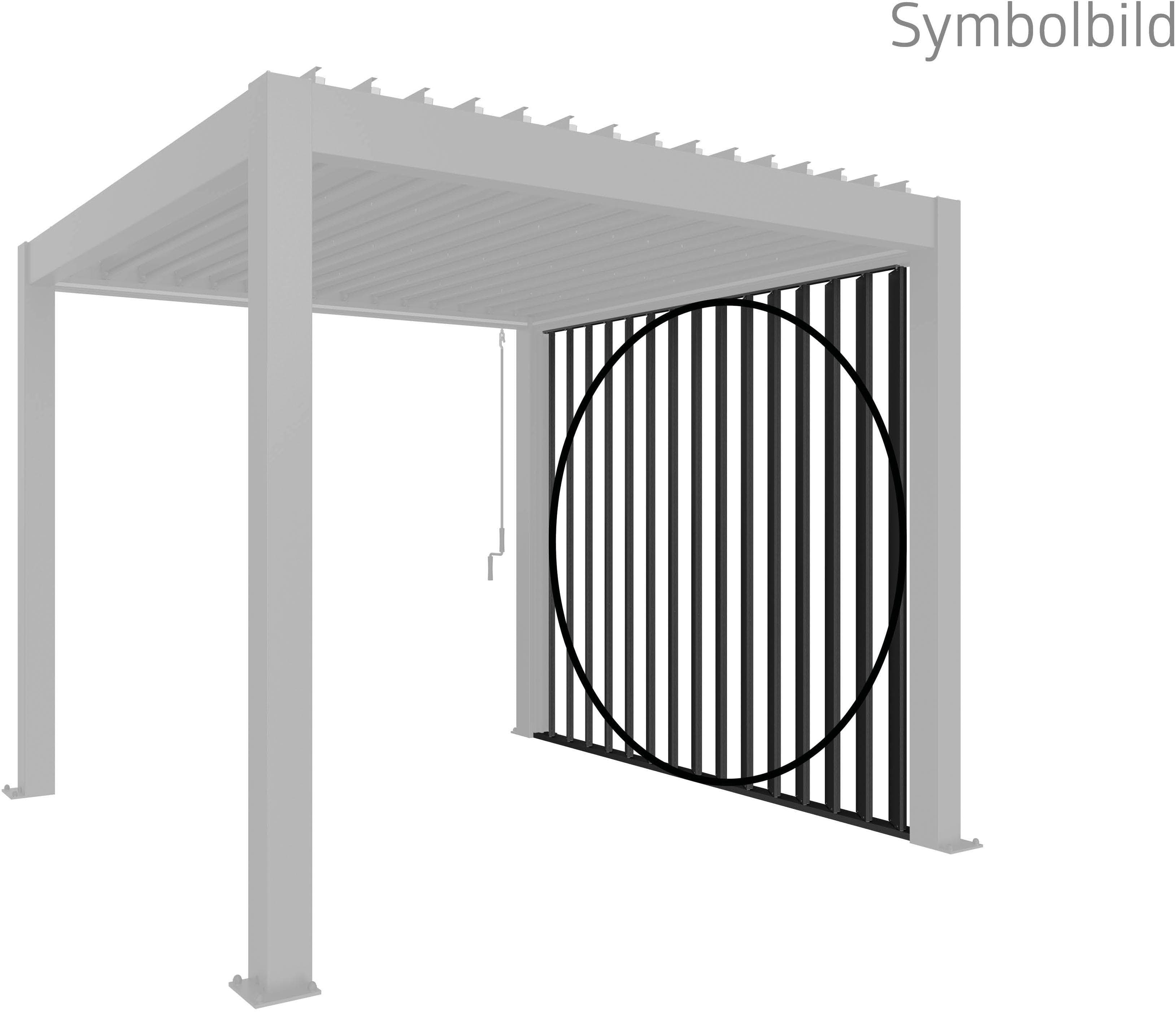 BioHort Pavillonseitenteil 2,5m für Pergola, Dunkelgrau Metallic