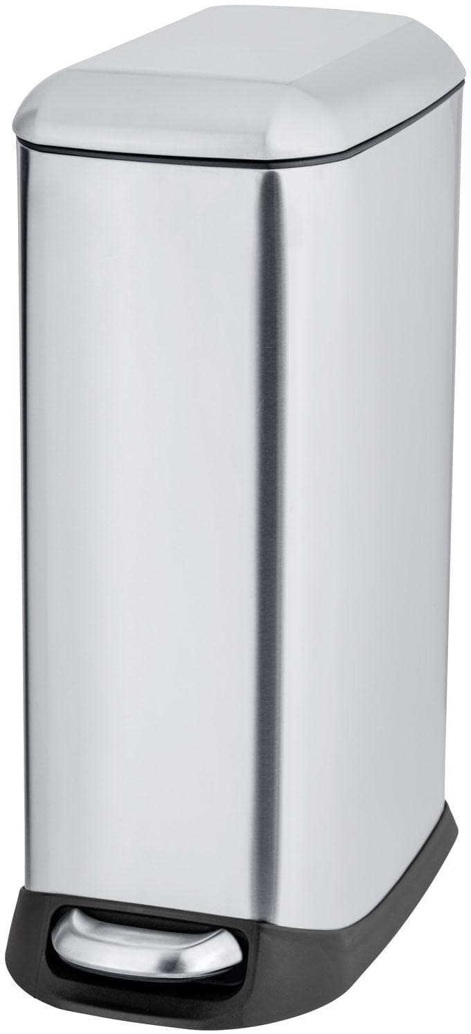 WENKO Mülleimer Design Silber Edelstahl Kunststoff 12 Liter