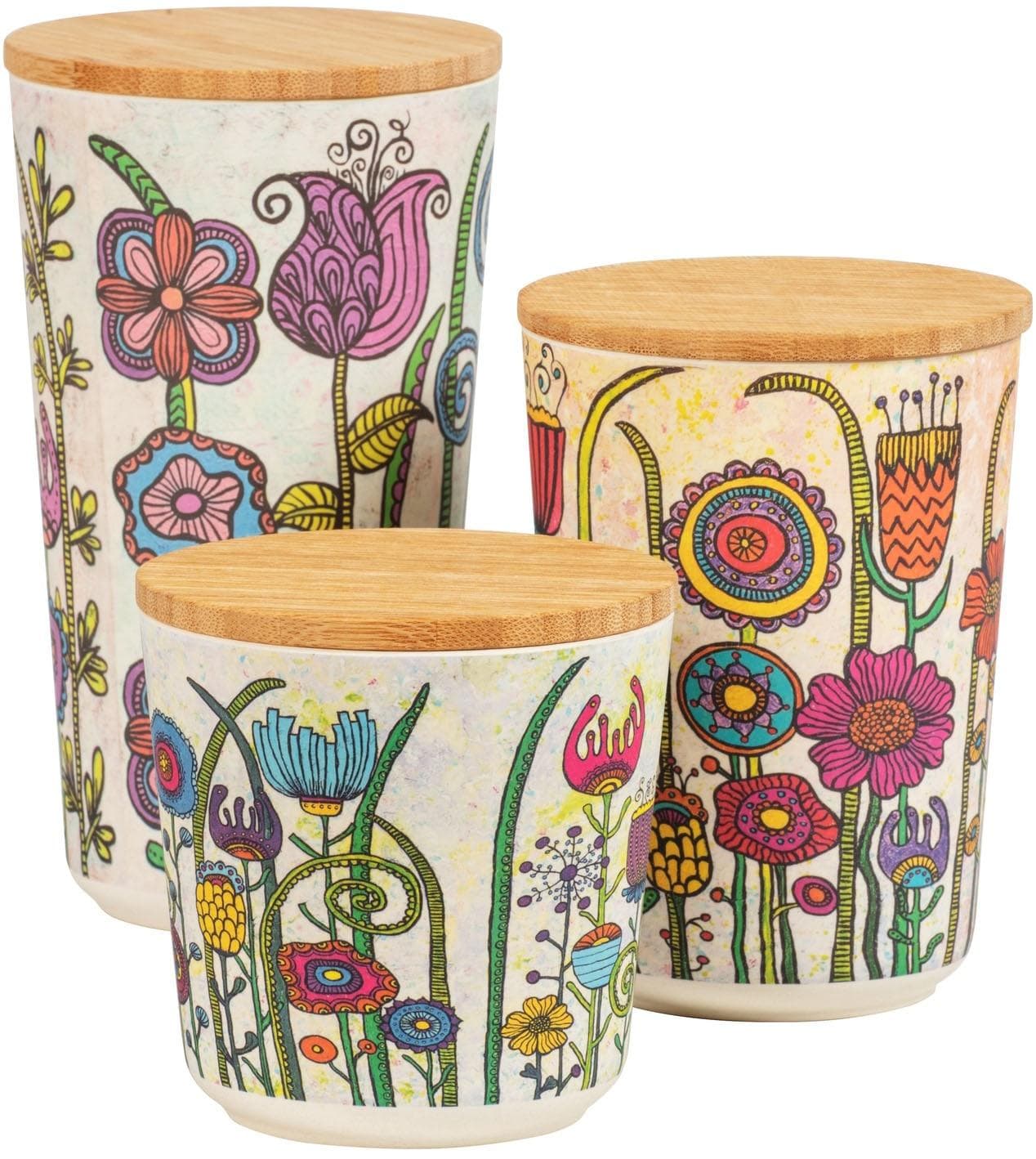 WENKO Aufbewahrungsdose Garden Mehrfarbig Biokunststoff Bambusdeckel