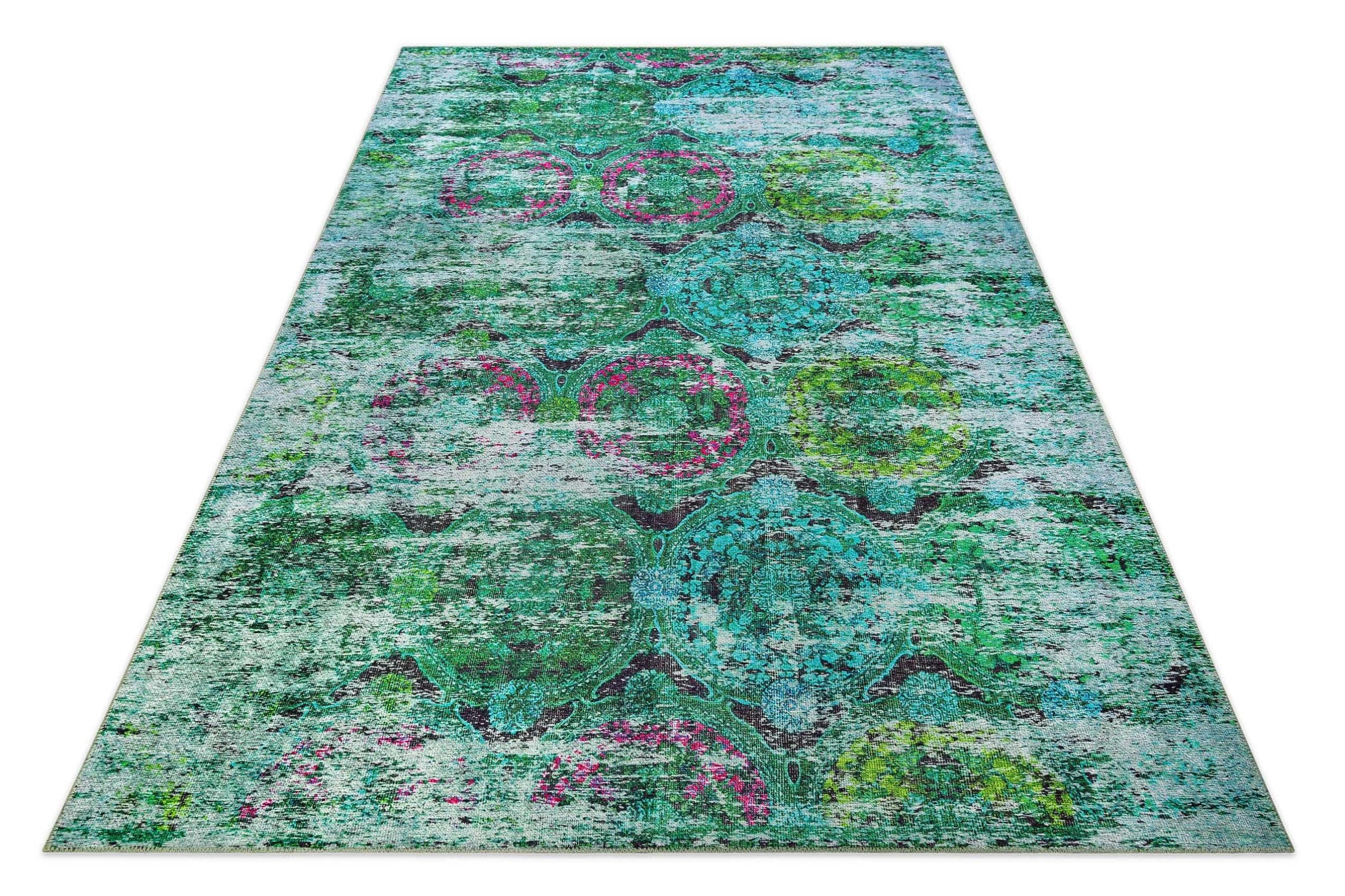 WECONhome Teppich Focus Blau Vintage Design