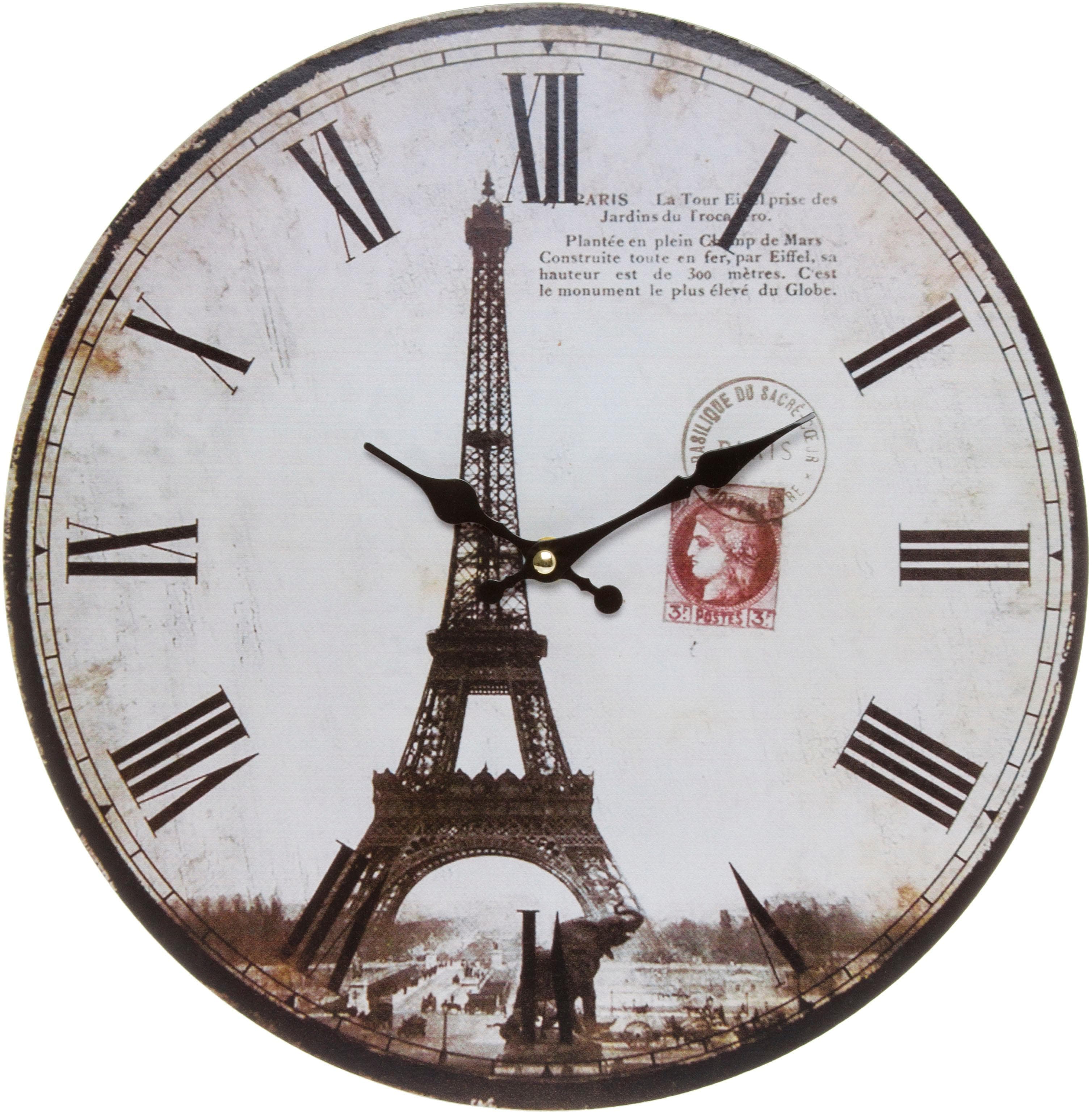 Wanduhr Eiffelturm II Weiß Römische Ziffern Myflair Möbel & Accessoires